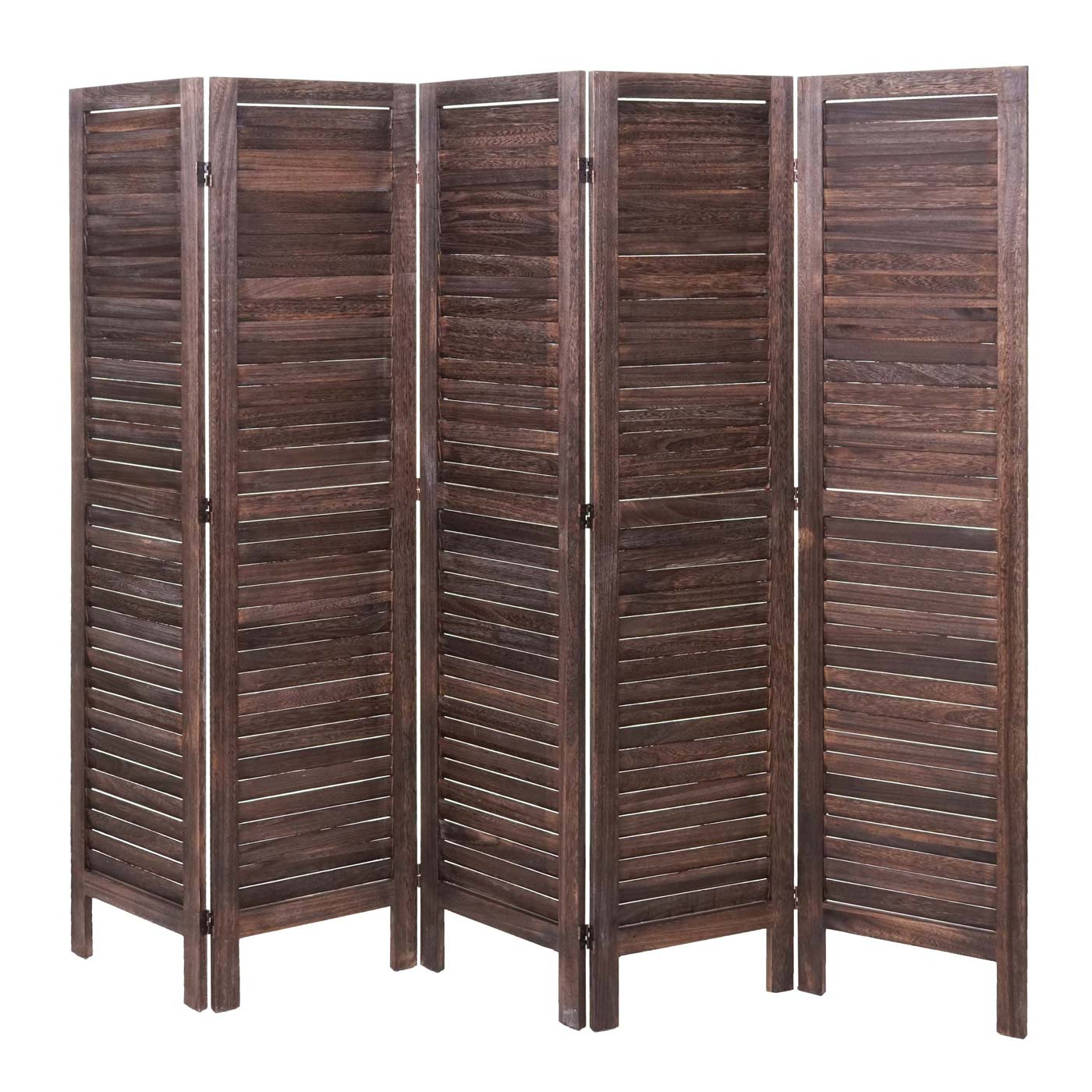 Cosmo Casa - Kamerscherm - Shabby look - Metaal & Textiel - Bruin - 170×200 cm