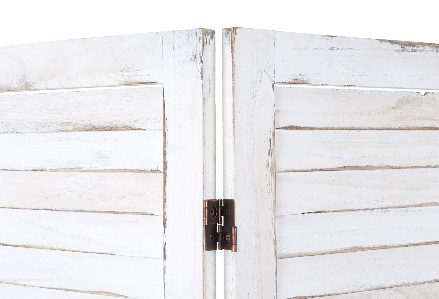 Cosmo Casa - Kamerscherm - Shabby look - Metaal & Textiel - Wit - 170×240 cm