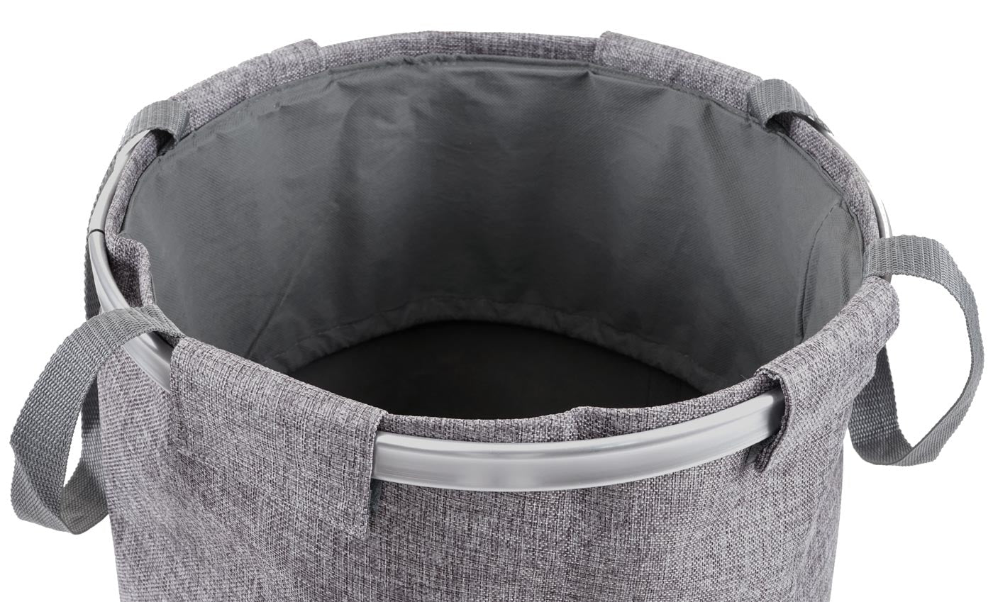 Cosmo Casa - Wasmand - Trekkoord - Textiel - Grijs - 55×39 cm - 65 l