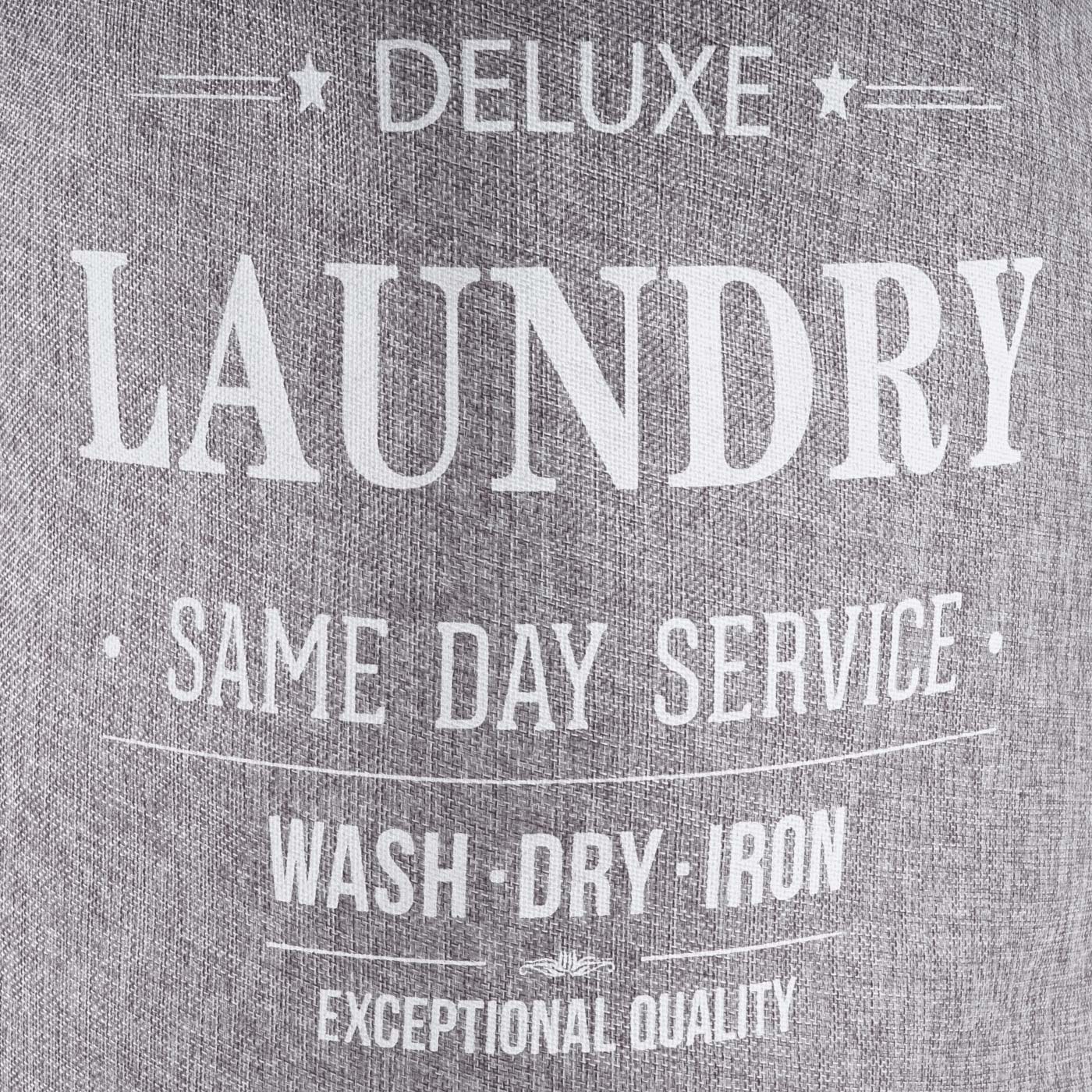 Cosmo Casa - Wasmand - Trekkoord - Textiel - Grijs - 55×39 cm - 65 l