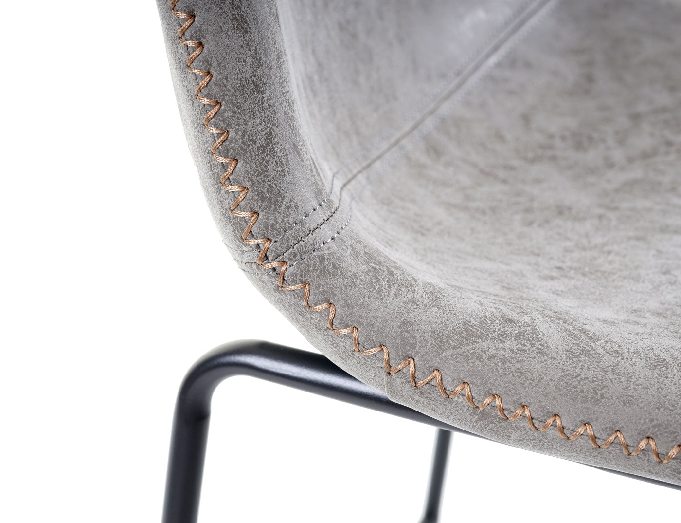 Cosmo Casa - Set van 2 Barkrukken - Vintage - Imitatiel leer - Grijs