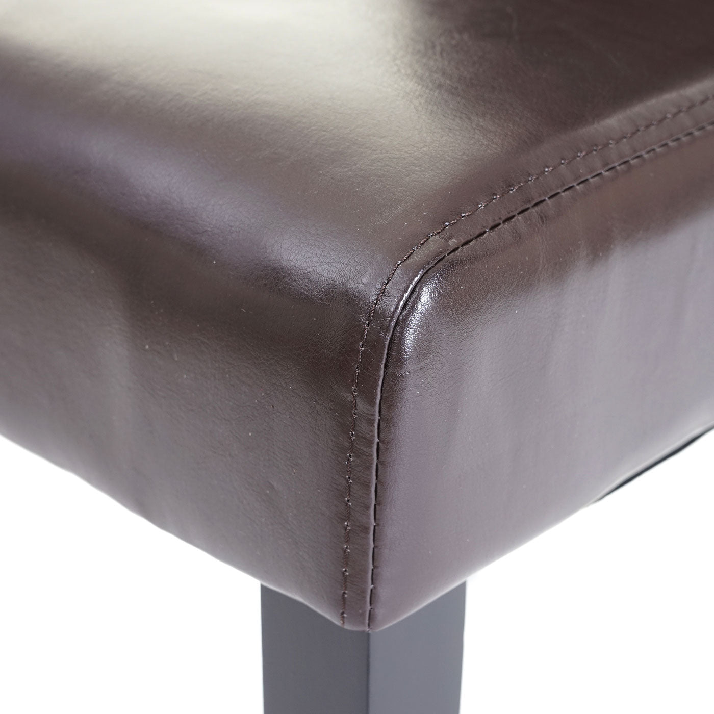 Cosmo Casa - Set van 2 Eetkamerstoelen - Gestoffeerd - Imitatiel leer - Bruin