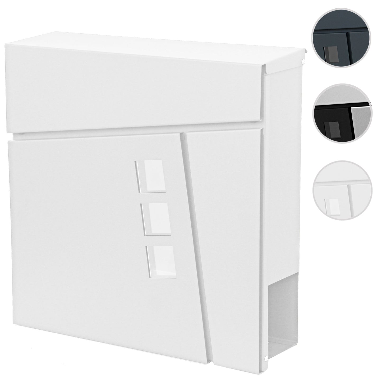 Cosmo Casa - Brievenbus - Wandbevestiging - Metaal - Wit