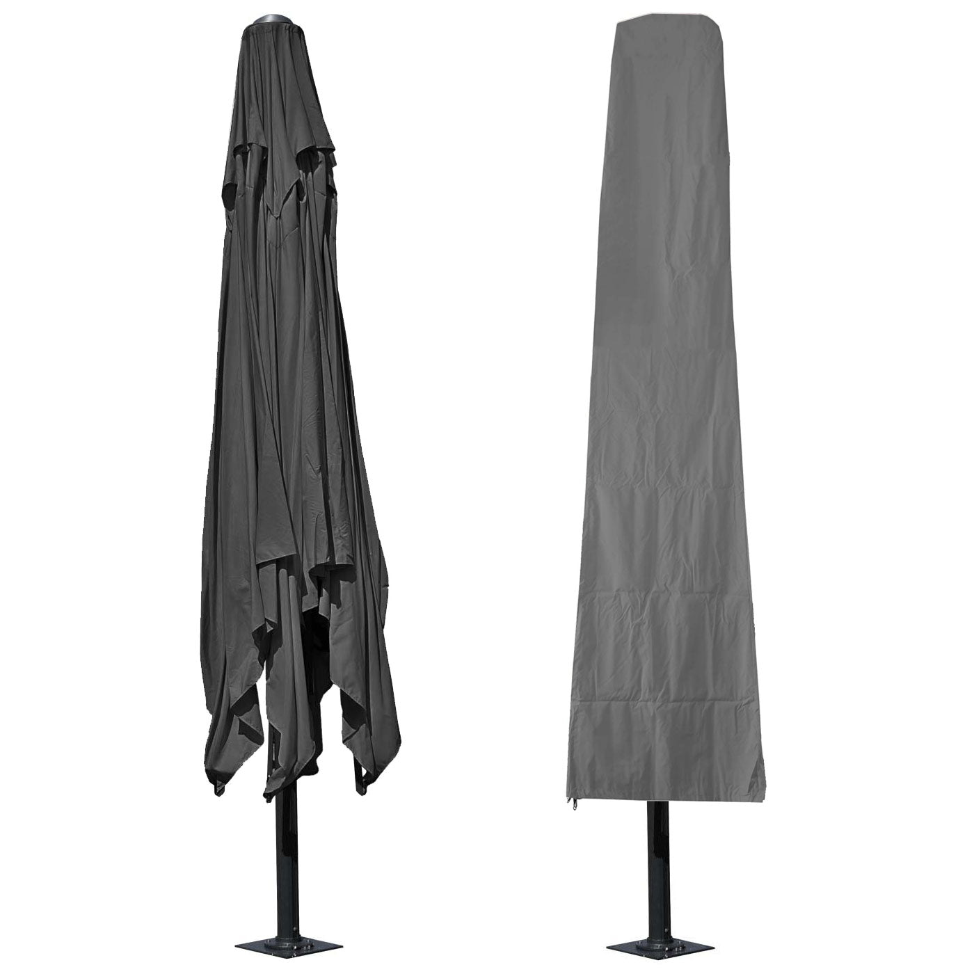 Cosmo Casa - Beschermhoes paraplu - Met rits - Textiel - Antraciet - 370 cm