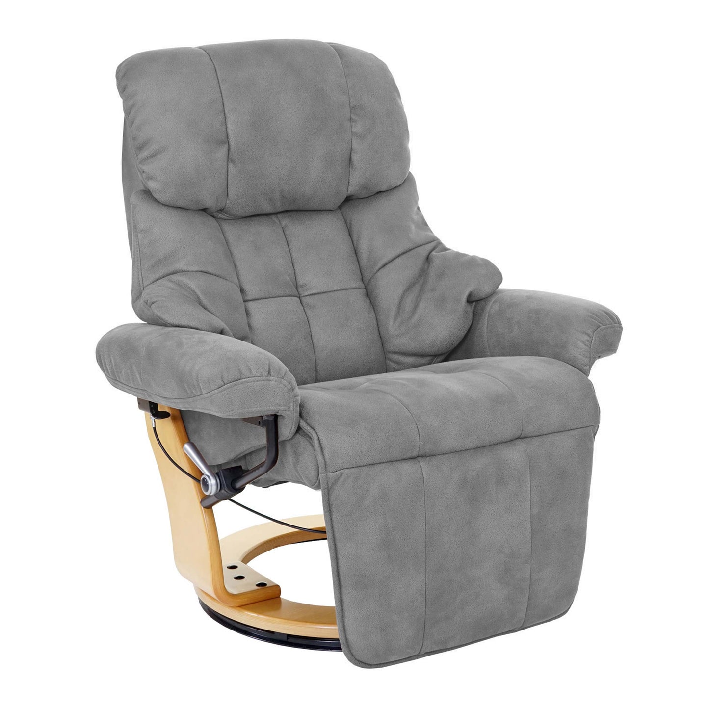 Cosmo Casa - Relaxfauteuil - TV - Textiel - Lichtgrijs & Naturel - 150 kg