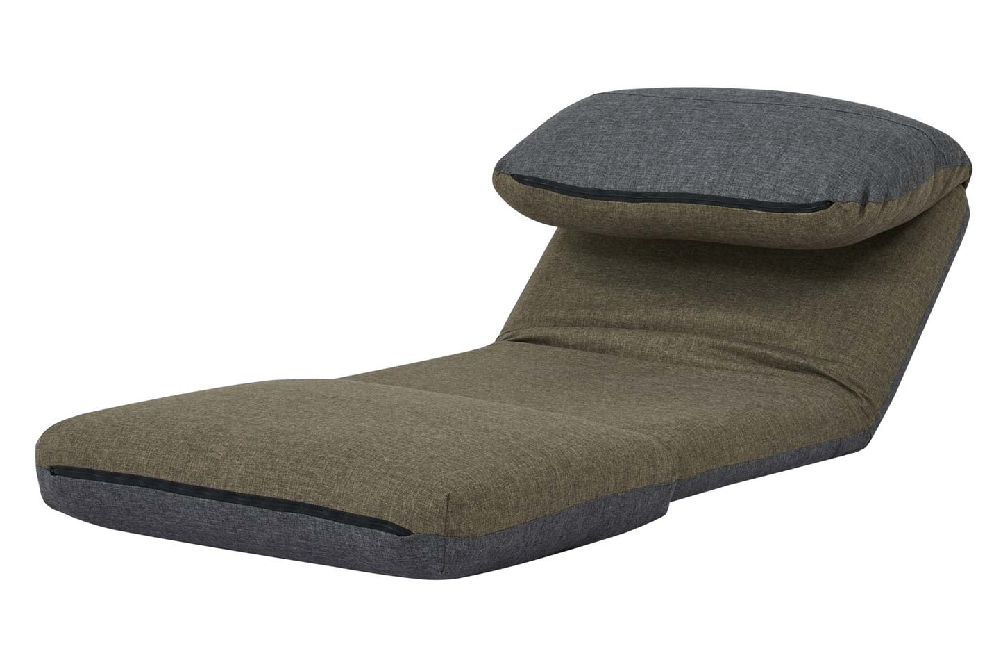 Cosmo Casa - Slaapbank - Functioneel - Textiel - Khaki & Donkergrijs