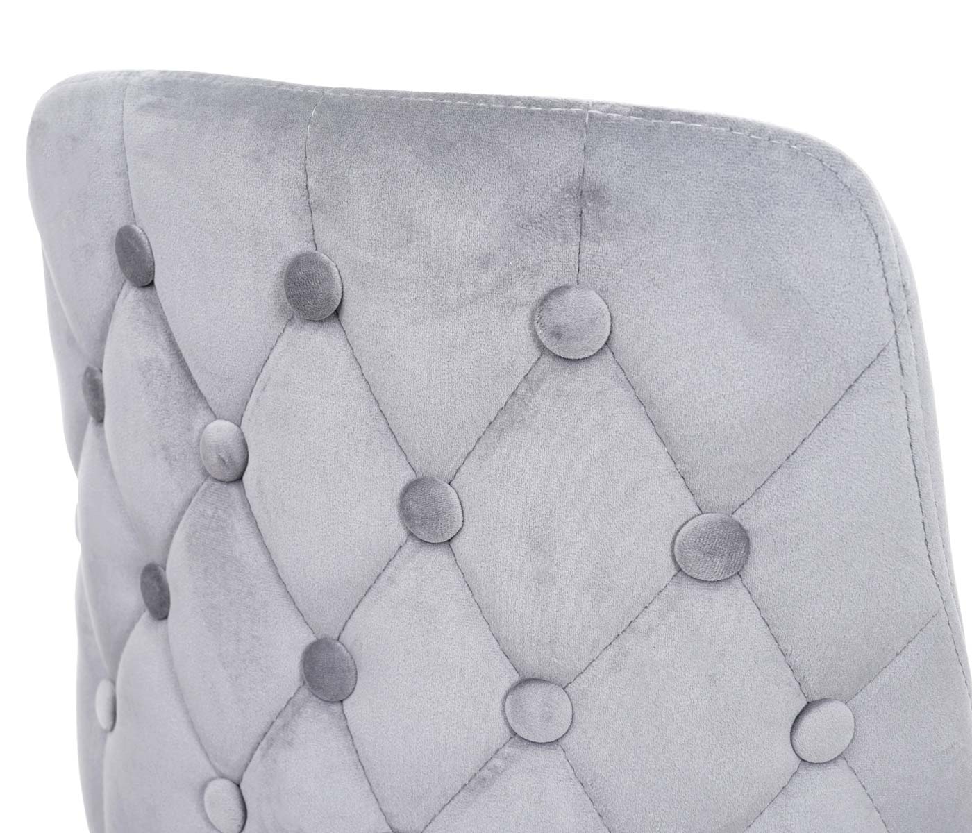 Cosmo Casa - Set van 2 Barkrukken - Retro - Fluweel & Metaal - Grijs