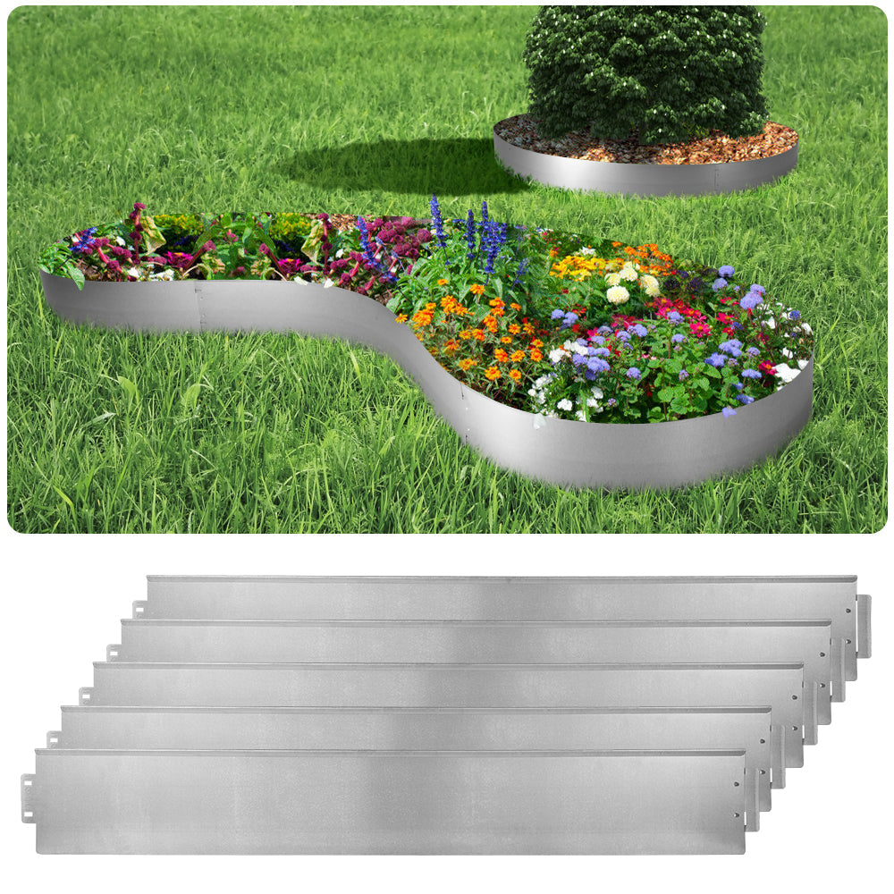 Cosmo Casa - Gazonrand - Maairand - Staal - Zilverkleurig - 20×1 m - 14 cm