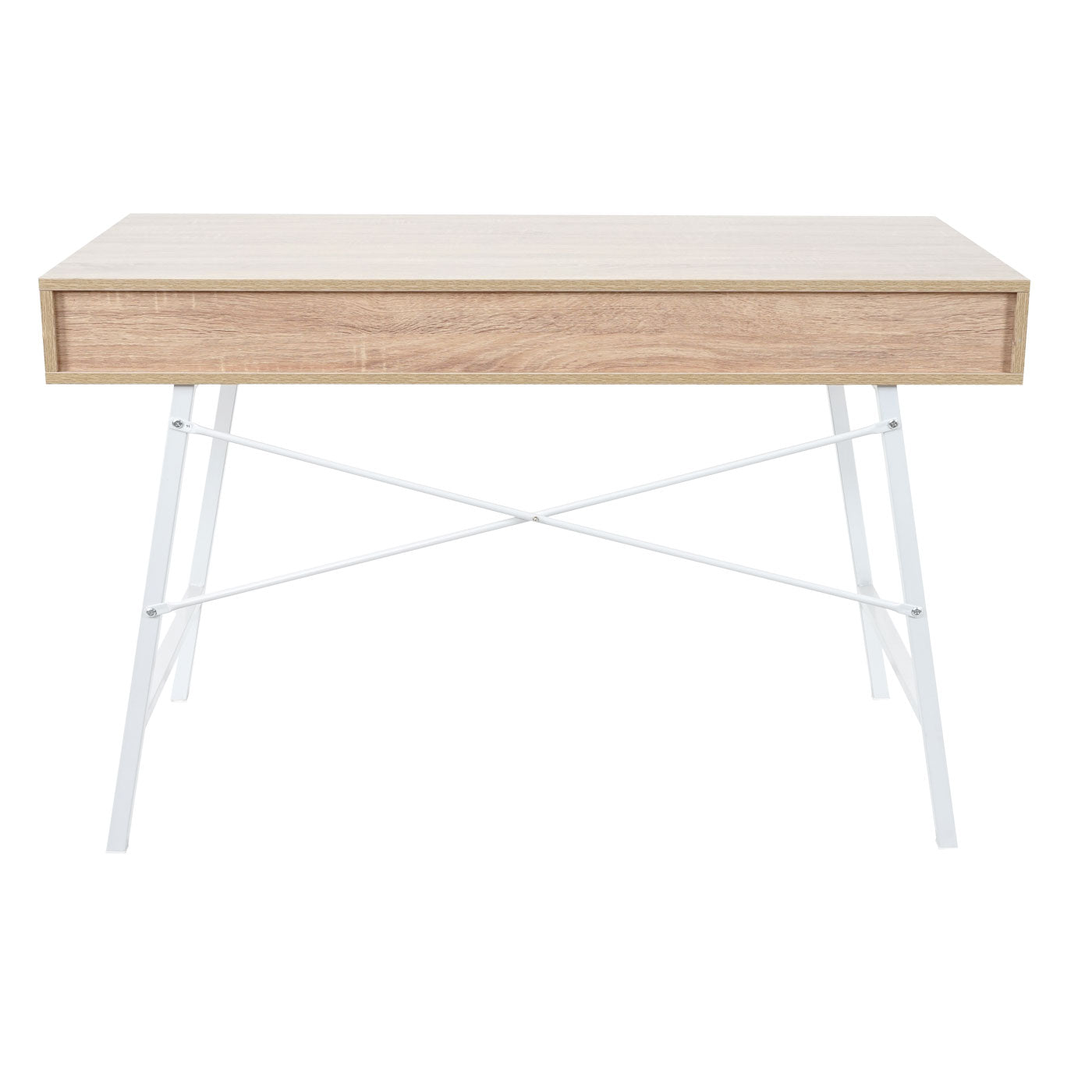 Cosmo Casa - Bureau - 3D-structuur - Hout - Natuurlijk bruin & Wit - 120×60 cm