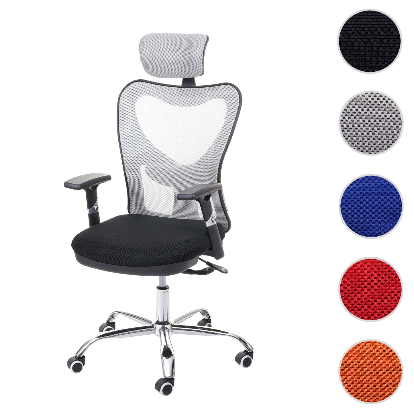 Cosmo Casa - Bureaustoel - Draaibaar - Textiel - Zwart & Grijs - 150 kg