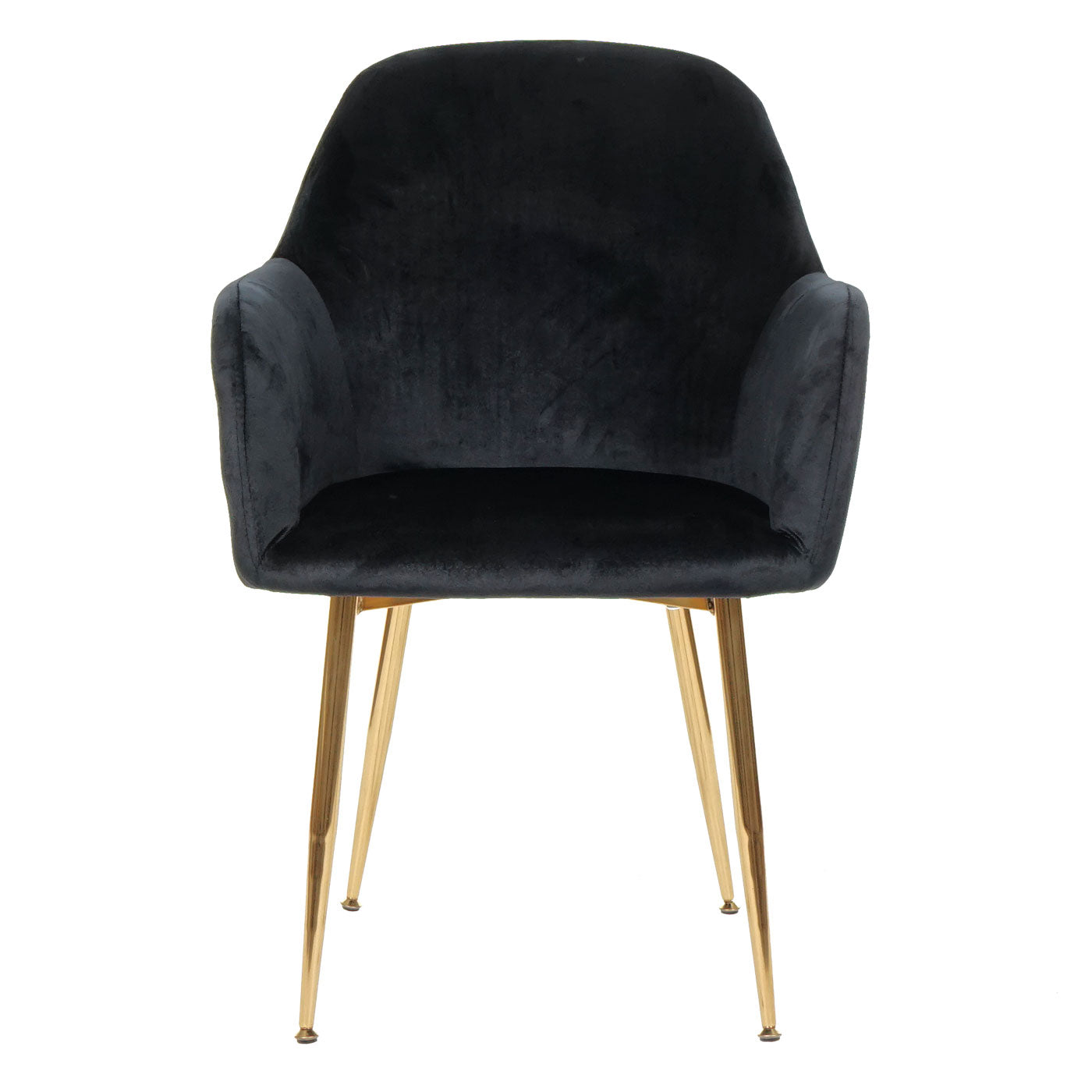 Cosmo Casa - Set van 2 Keukenstoelen - Retro - Fluweel - Zwart & Goud