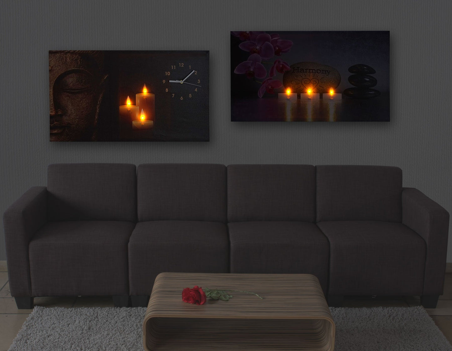 Cosmo Casa - Set van 2 LED-foto’s - Verlicht - Canvas - 70×40 cm