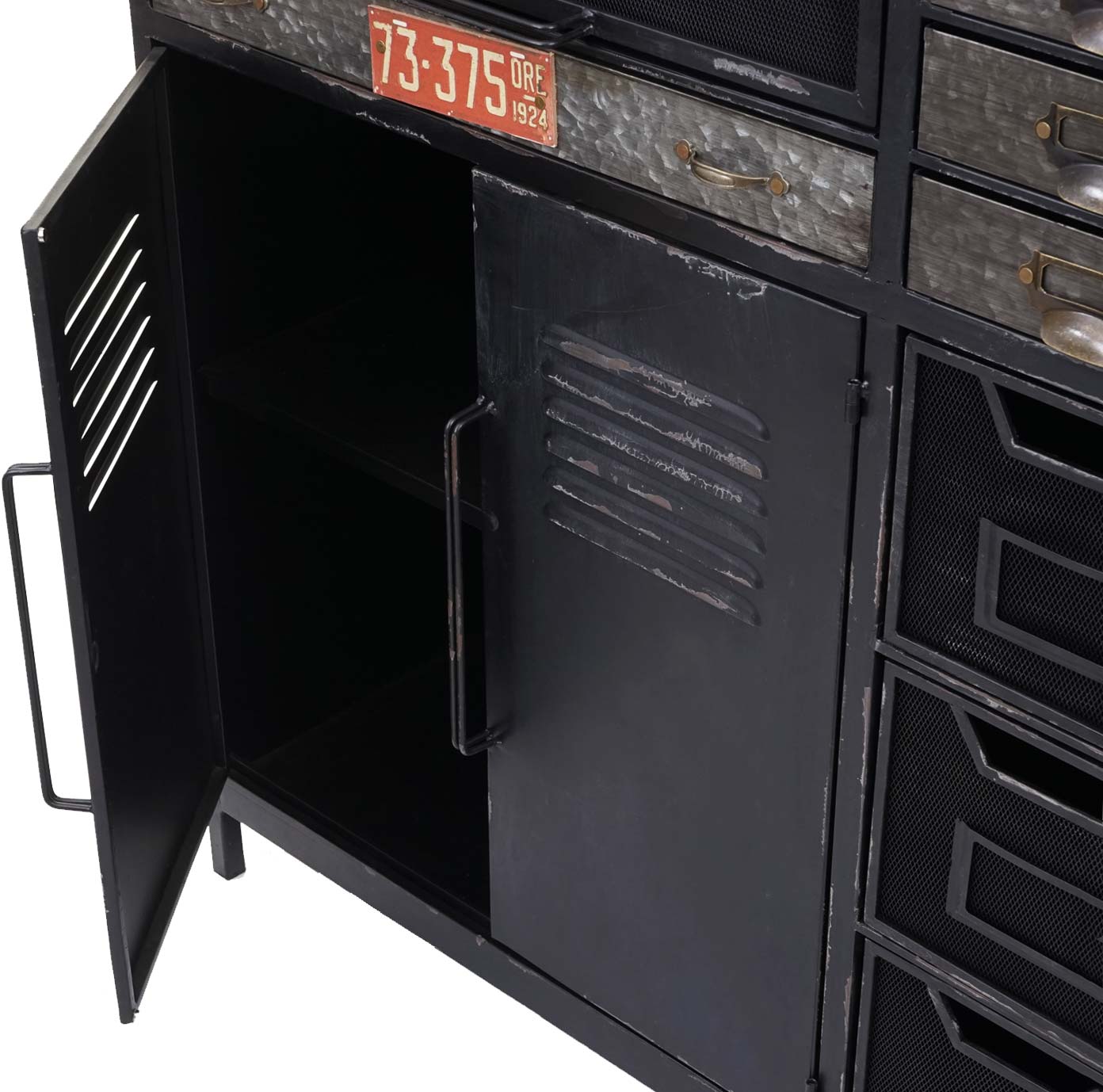 Cosmo Casa - Apothekerskast - Industrieel - Hout - 115×89×35 cm