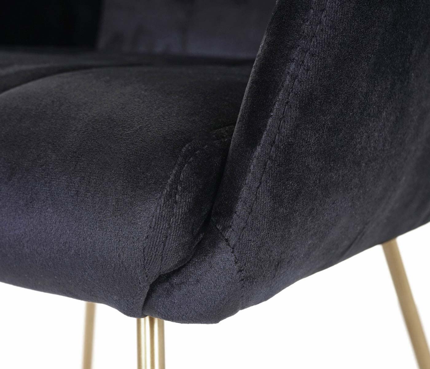 Cosmo Casa - Eetkamerstoel - Retro - Fluweel - Zwart
