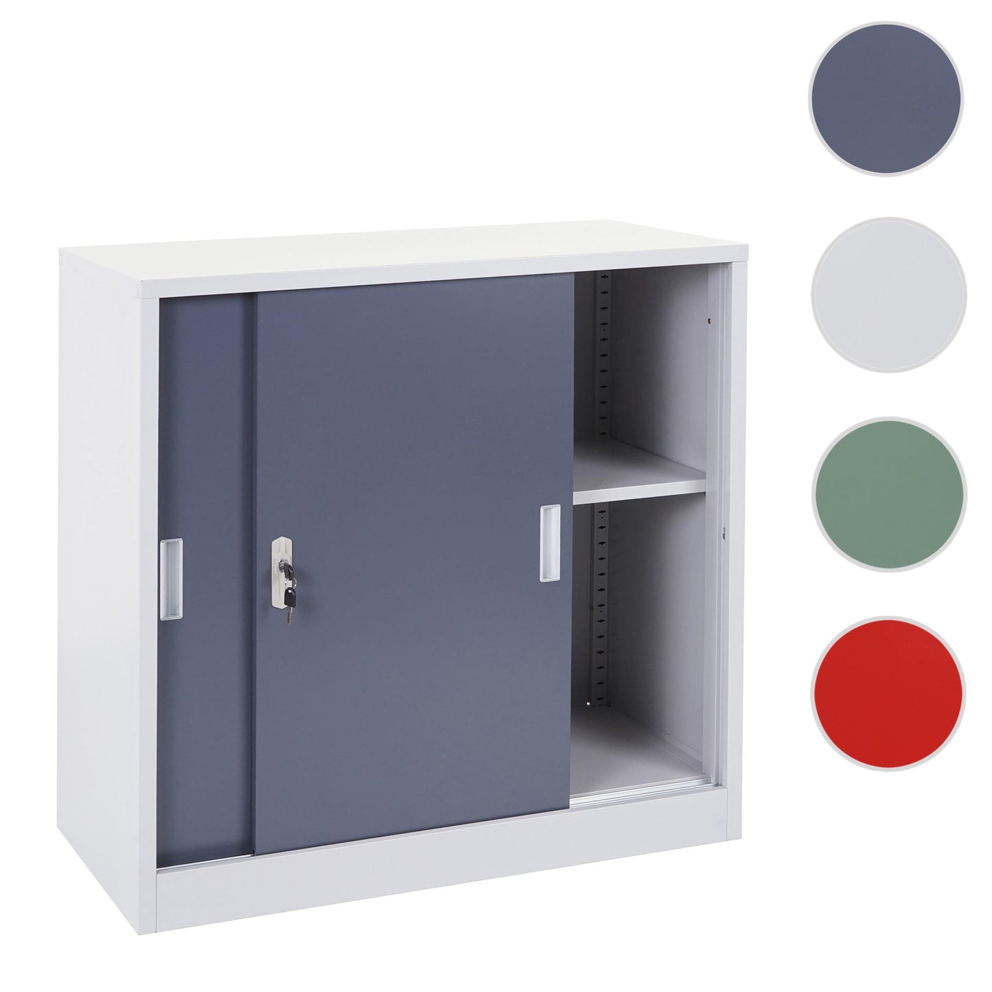 Cosmo Casa - Archiefkast - Sluitbaar - Staal - Antraciet - 90×90×45 cm