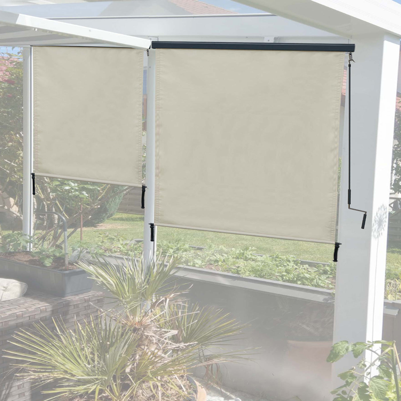 Cosmo Casa - Verticale zonwering - UV-werend - Doek - Crèmebeige - 250×180 cm