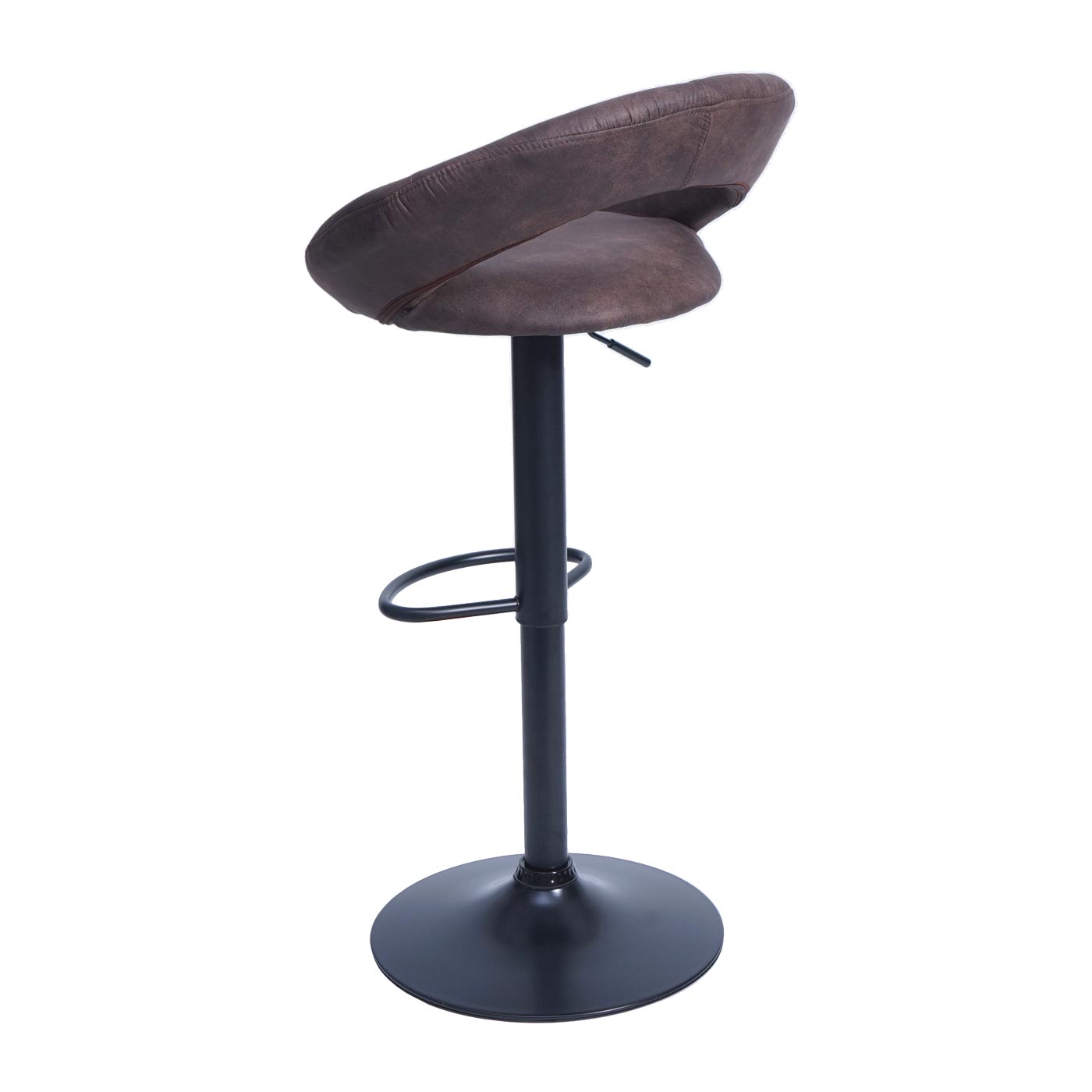 Cosmo Casa - Set van 2 Barkrukken - Bistrokruk - Imitatiesuède - Vintage donkerbruin