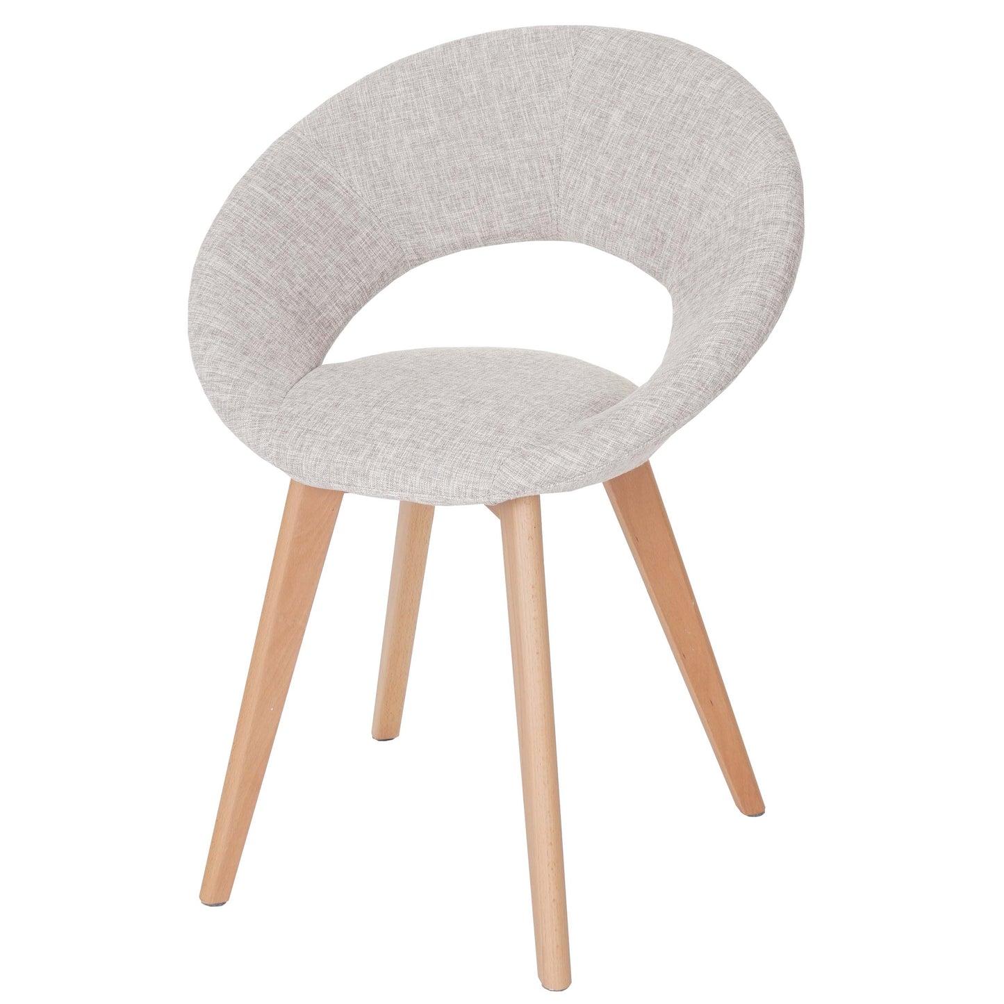 Cosmo Casa - Set van 6 Eetkamerstoelen - Retro - Textiel - Crème & Grijs