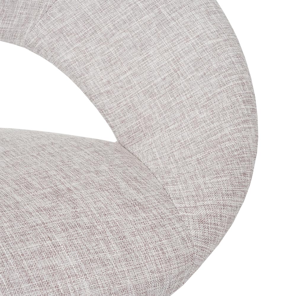 Cosmo Casa - Set van 6 Eetkamerstoelen - Retro - Textiel - Crème & Grijs