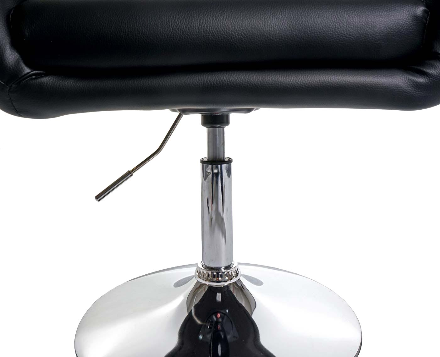 Cosmo Casa - Set van 6 Eetkamerstoelen - Verstelbaar - Kunstleer - Zwart