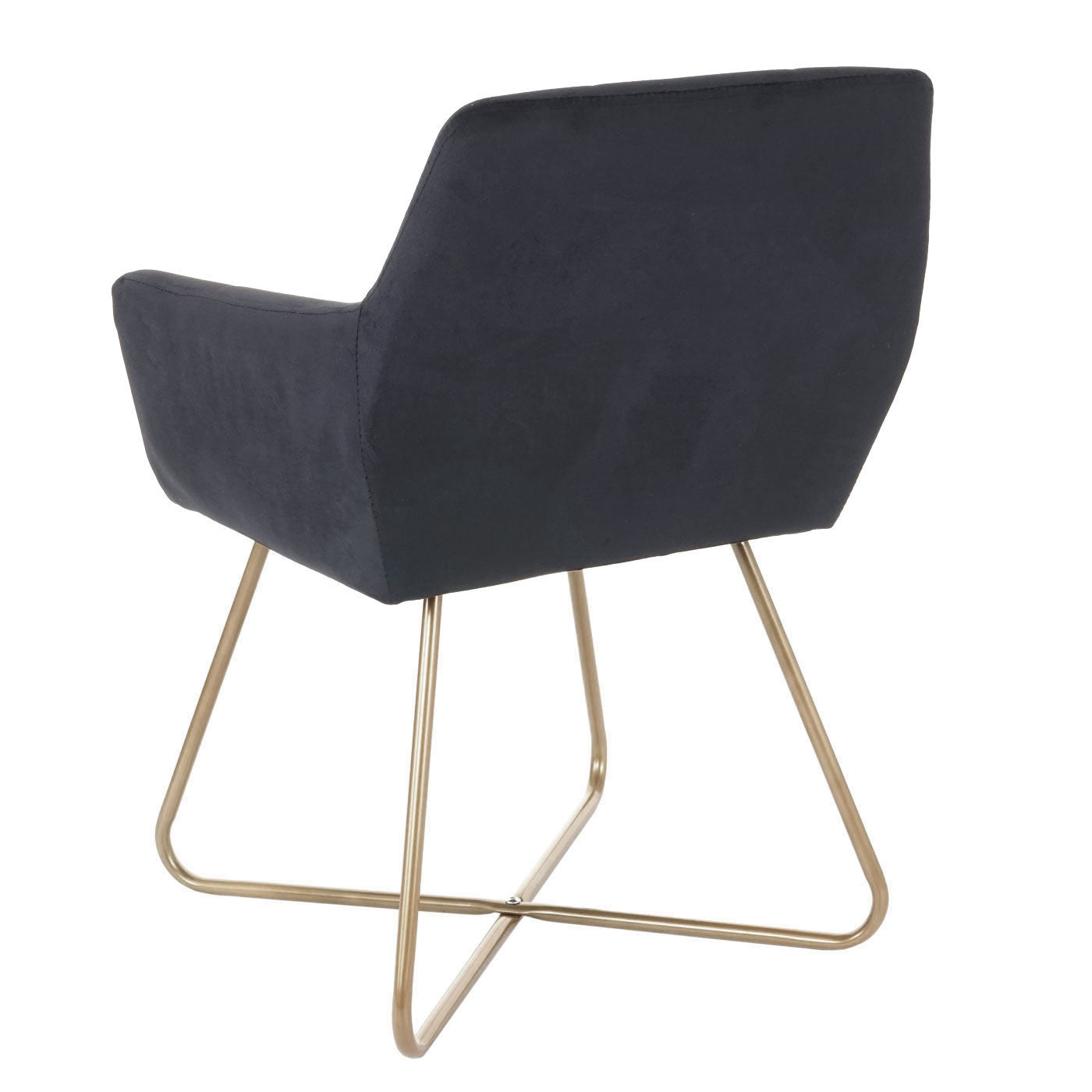 Cosmo Casa - Set van 6 Eetkamerstoelen - Retro - Fluweel - Zwart