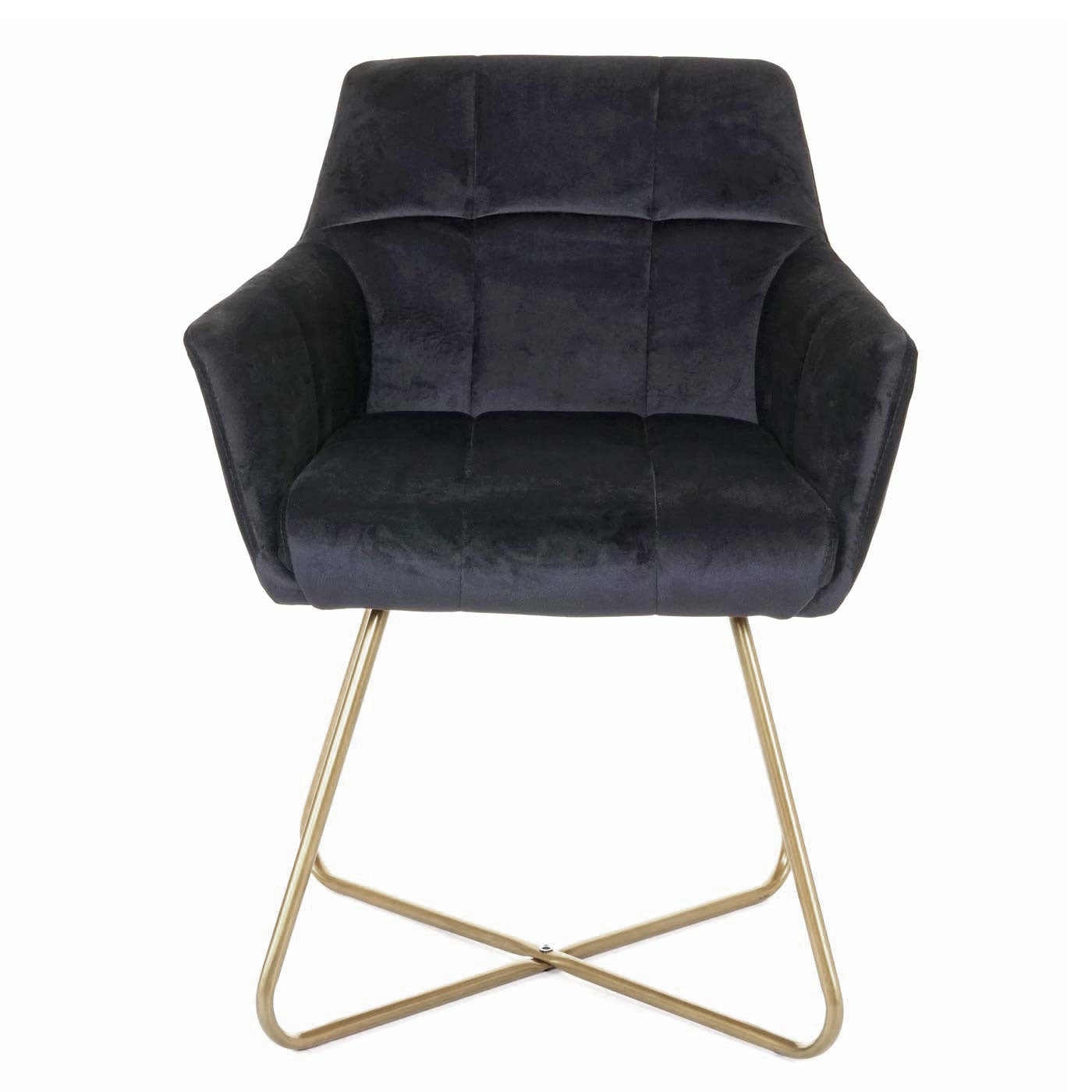 Cosmo Casa - Set van 6 Eetkamerstoelen - Retro - Fluweel - Zwart