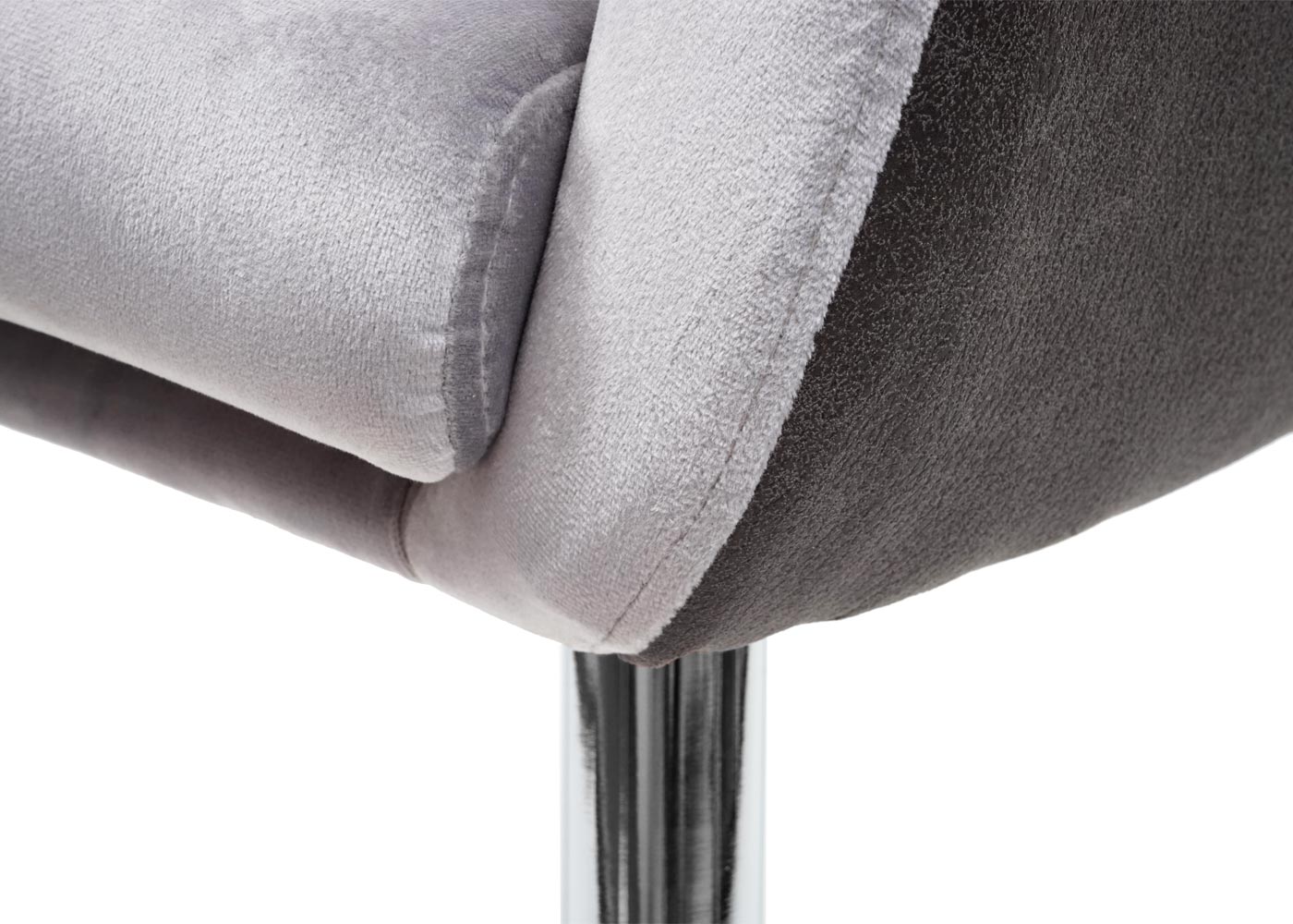 Cosmo Casa - Set van 6 Eetkamerstoelen - Gestoffeerd - Kunstleer - Grijs