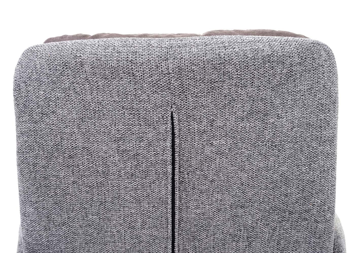 Cosmo Casa - Set van 6 Eetkamerstoelen met armleuningen - Draaibaar - Textiel - Lichtgrijs & Grijs