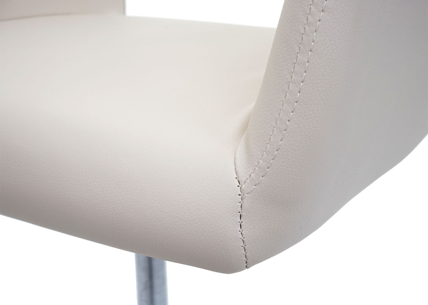 Cosmo Casa - Eetkamerstoelen set van 6 - Verstelbaar retro design - Imitatieleer - Crèmekleurig