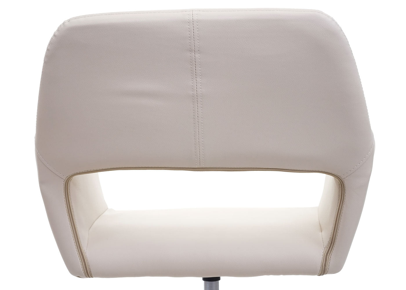 Cosmo Casa - Eetkamerstoelen set van 6 - Verstelbaar retro design - Imitatieleer - Crèmekleurig