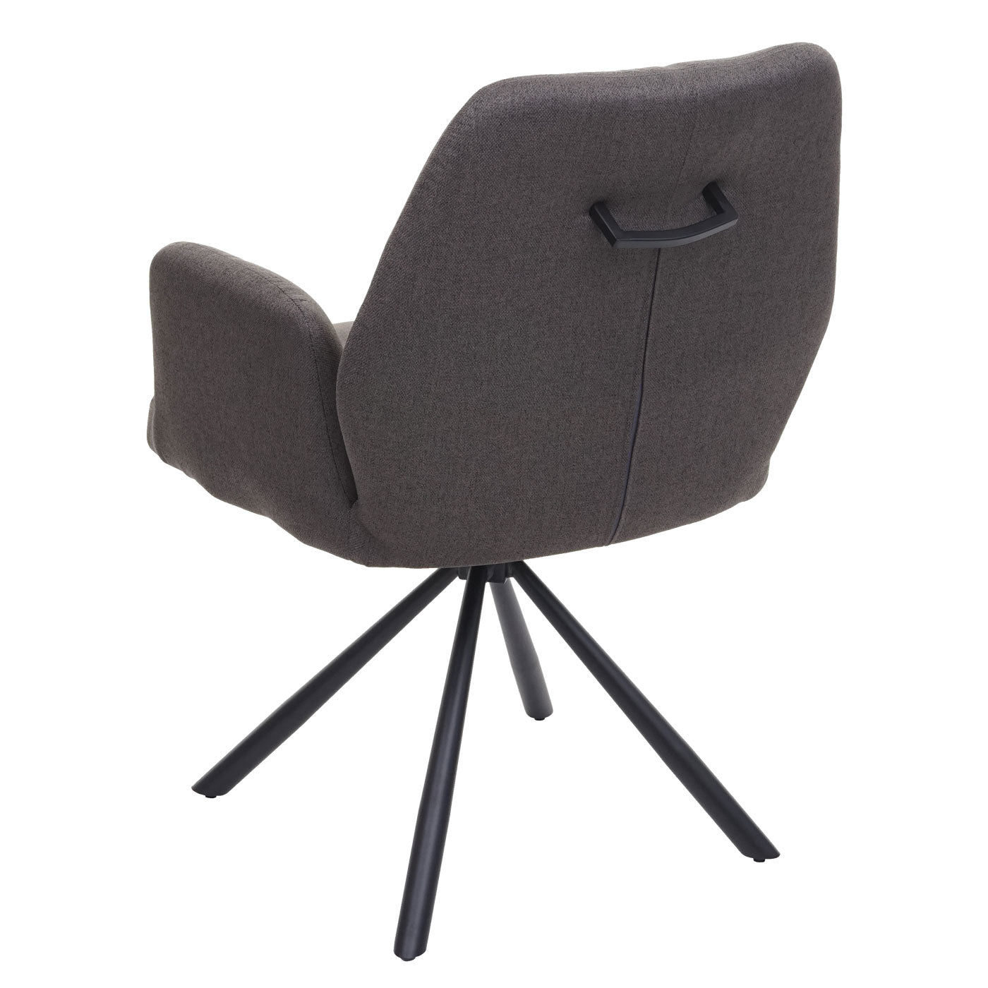 Cosmo Casa - Set van 6 Eetkamerstoelen - Relaxfauteuil Draaibaar - Stof en Staal - Grijsbruin