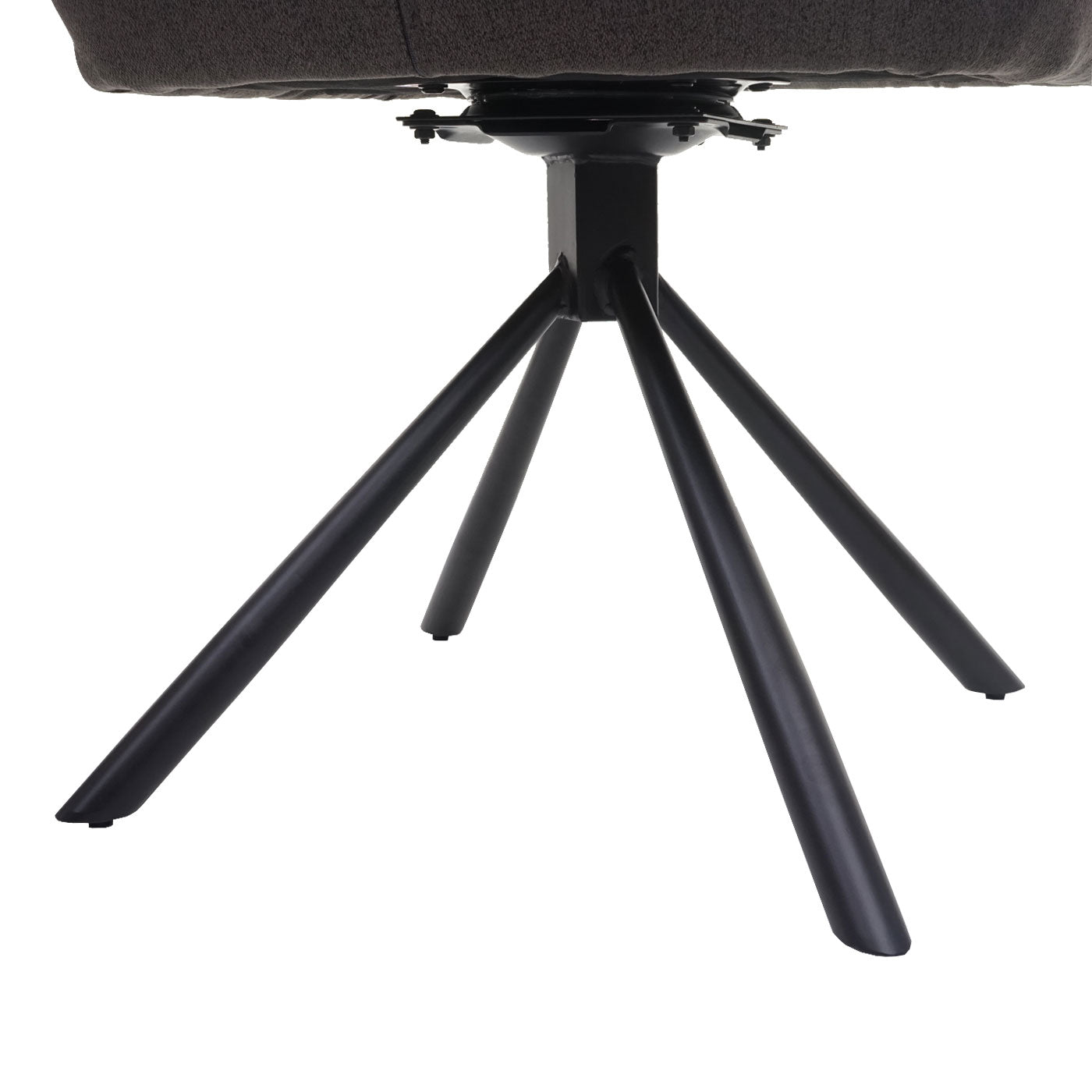 Cosmo Casa - Set van 6 Eetkamerstoelen - Relaxfauteuil Draaibaar - Stof en Staal - Grijsbruin