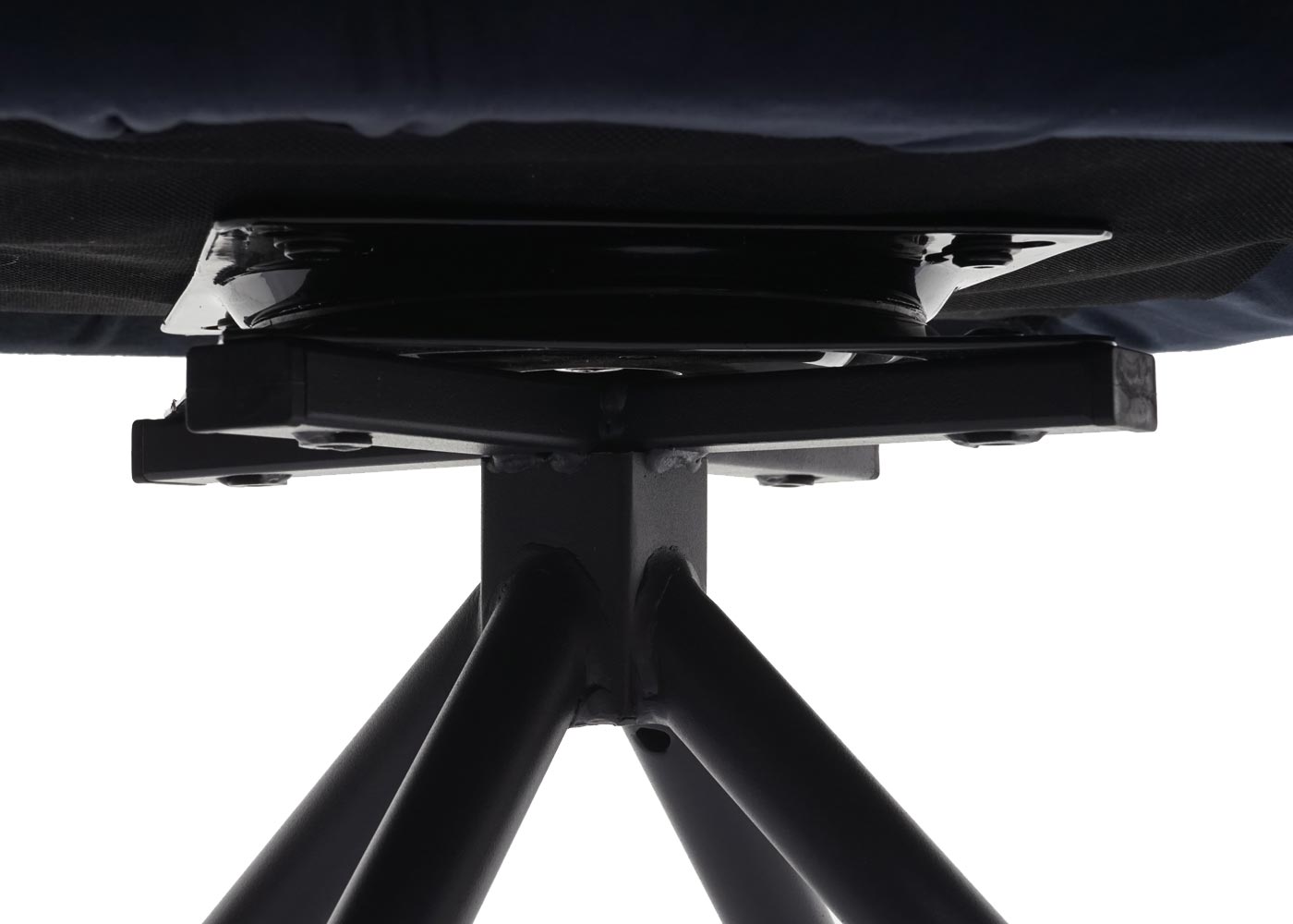 Cosmo Casa - Set van 6 Eetkamerstoelen - Keukenstoelen met Armleuningen - Fluweel - Antracietblauw - Zwarte Poten