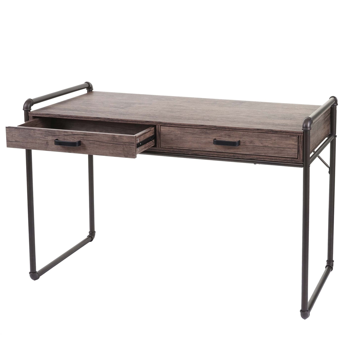 Cosmo Casa - Bureau - Industrieel - Hout - Wild eikenlook - 75×120×60 cm