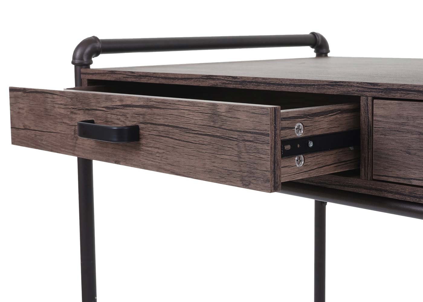 Cosmo Casa - Bureau - Industrieel - Hout - Wild eikenlook - 75×120×60 cm
