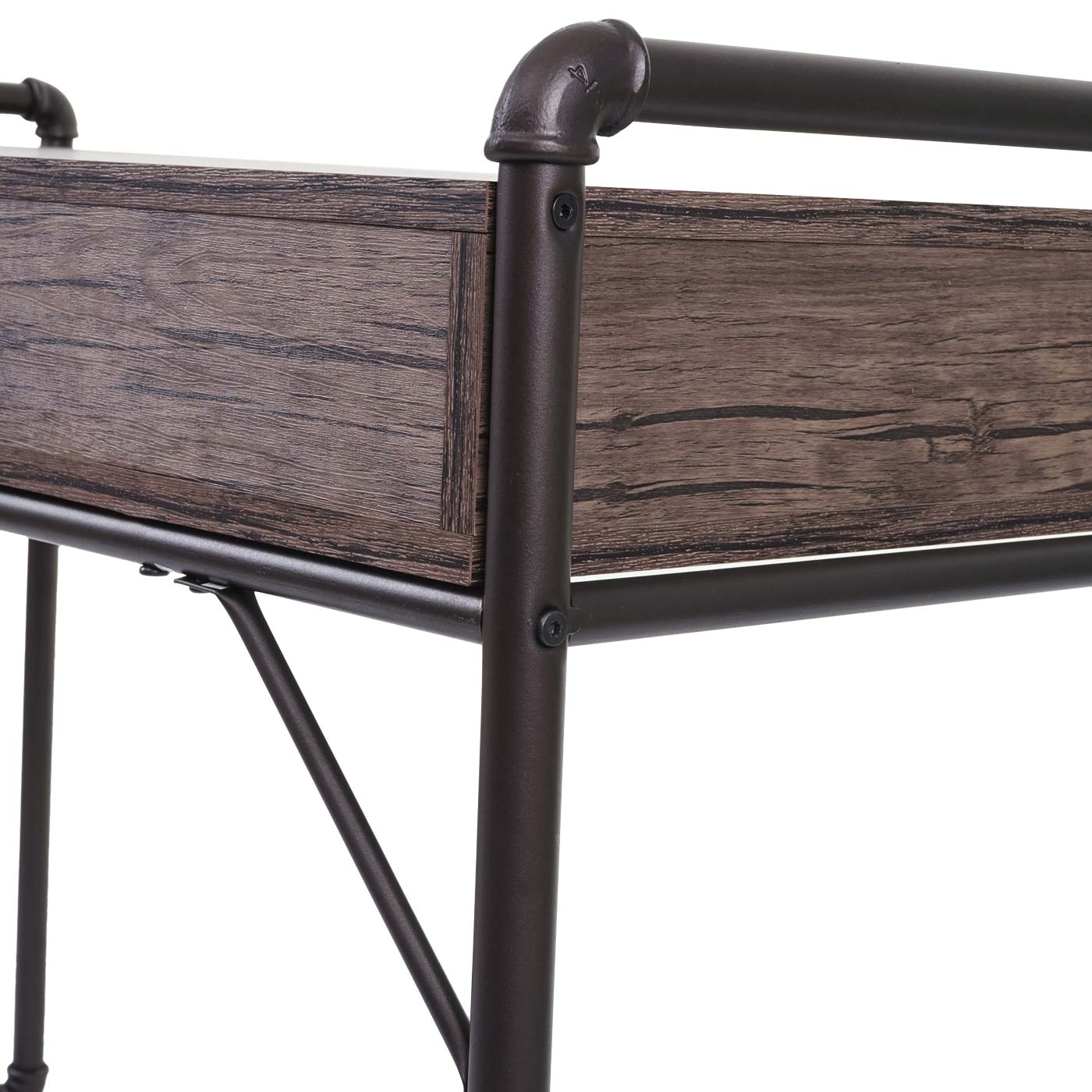 Cosmo Casa - Bureau - Industrieel - Hout - Wild eikenlook - 75×120×60 cm