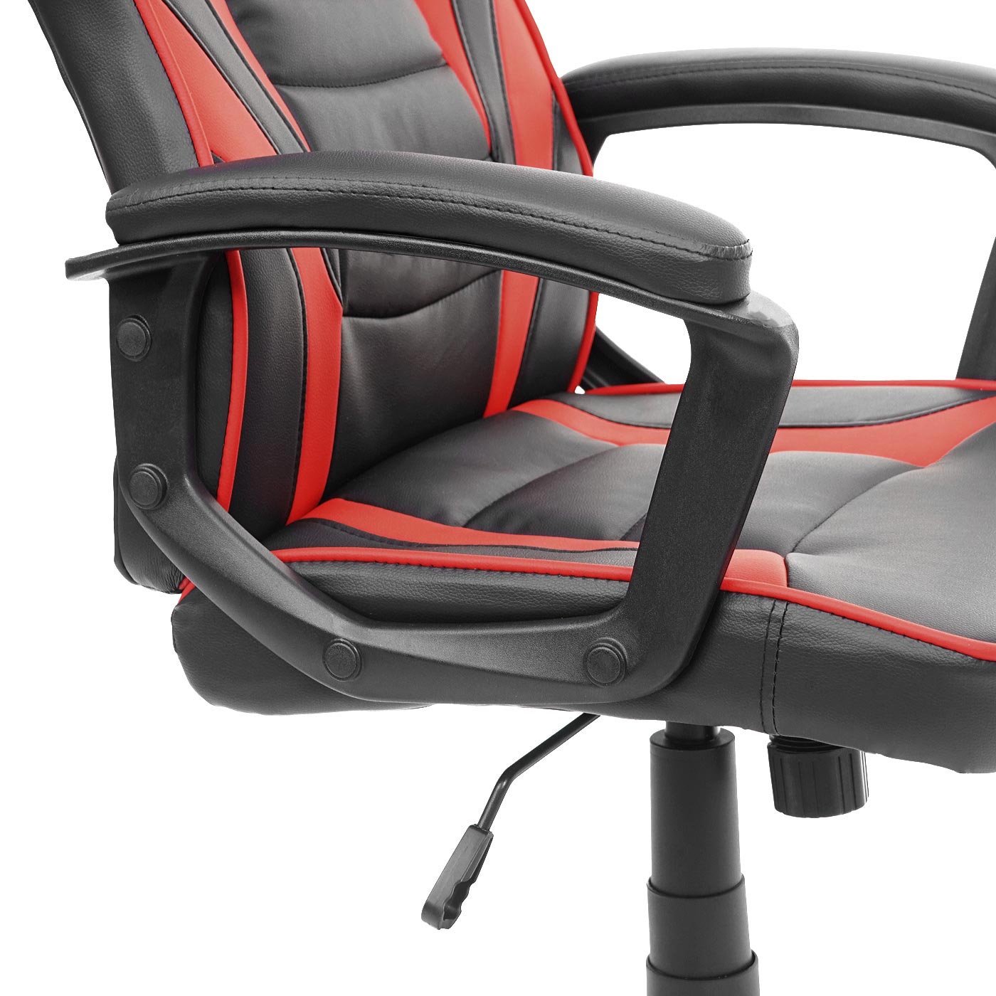 Cosmo Casa - Bureaustoel - Racestoel - Textiel & Kunstleer - Zwart & Rood