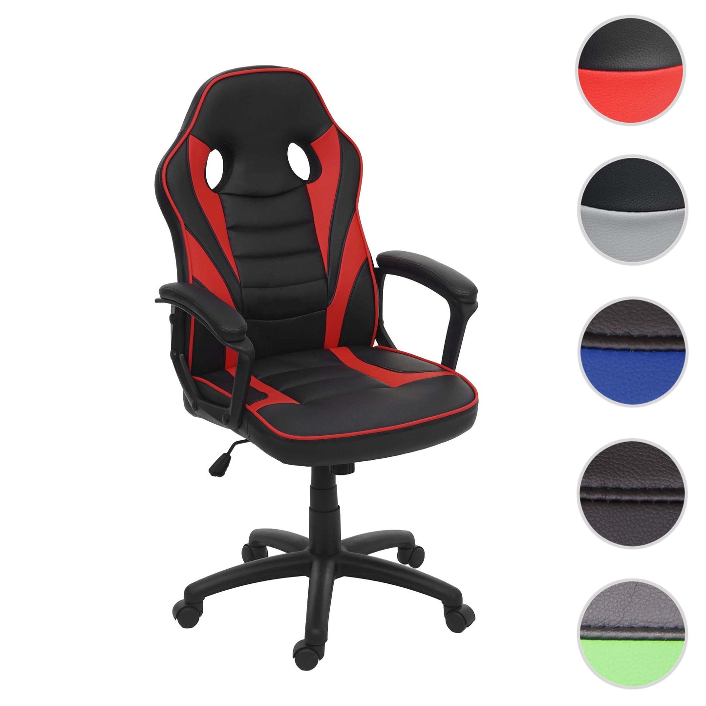 Cosmo Casa - Bureaustoel - Racestoel - Textiel & Kunstleer - Zwart & Rood