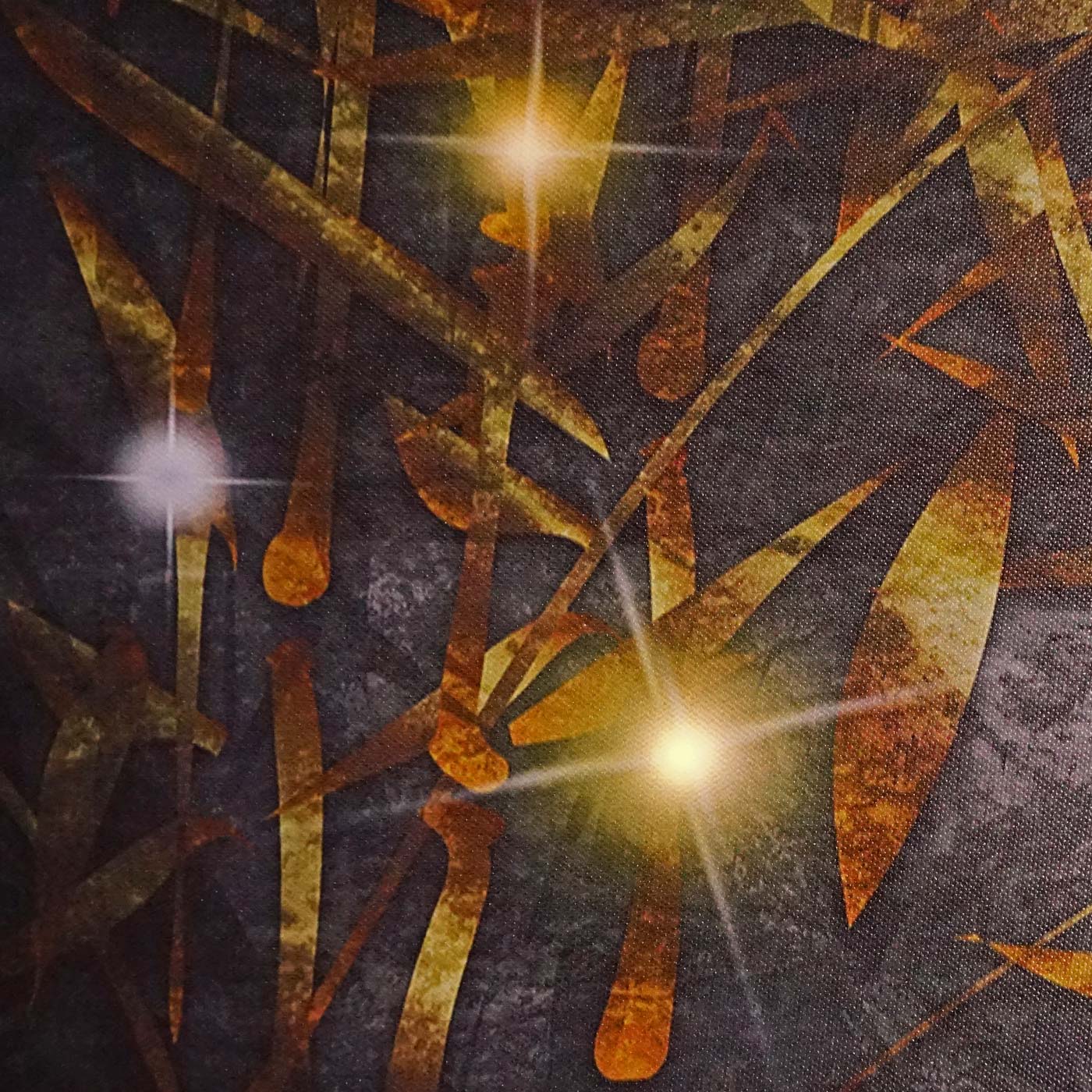 Cosmo Casa - Wanddecoratie - LED-Canvasfoto - Verlichte Foto - Boeddha - Zwart