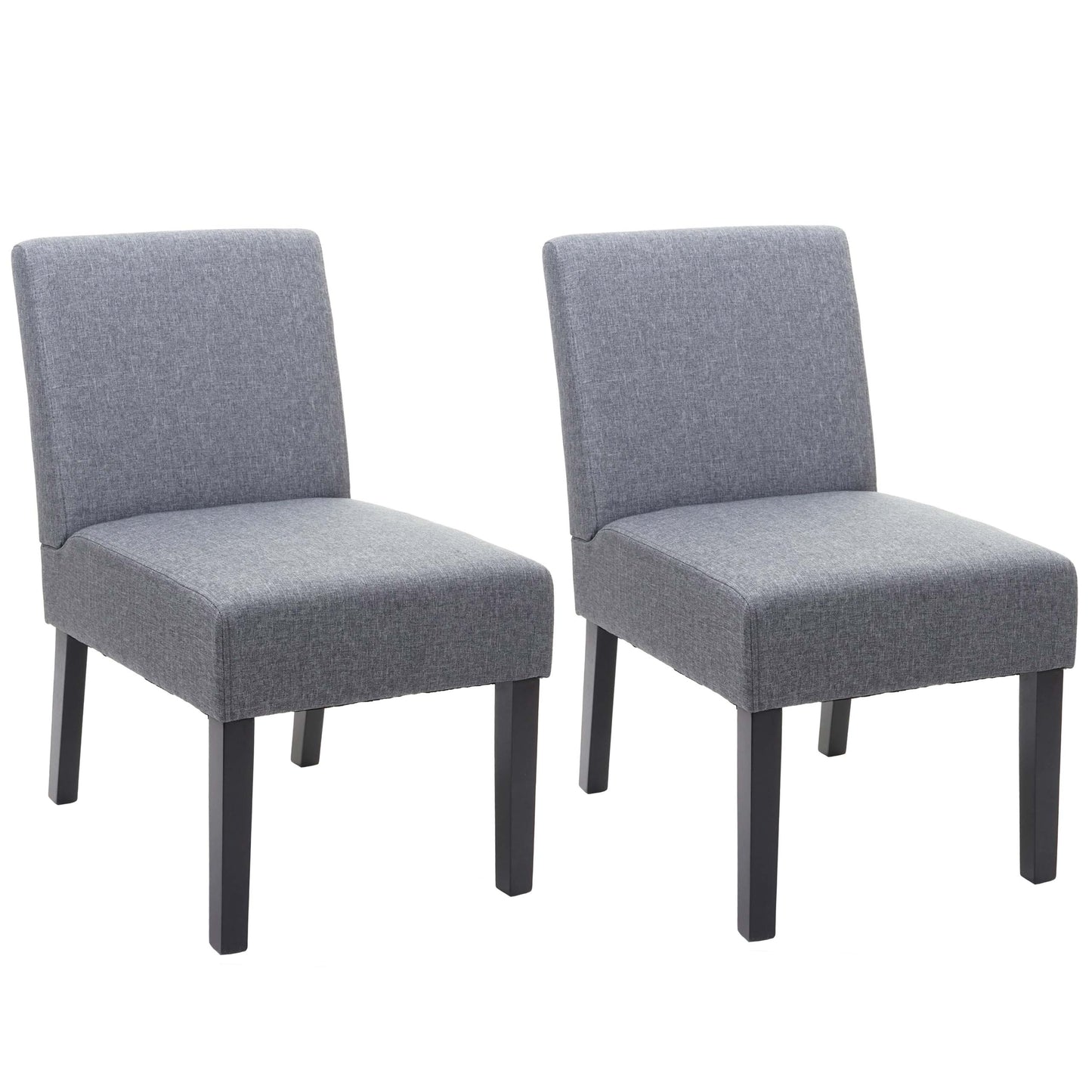 Cosmo Casa - Set van 2 Eetkamerstoelen - Lounge - Textiel - Donkergrijs