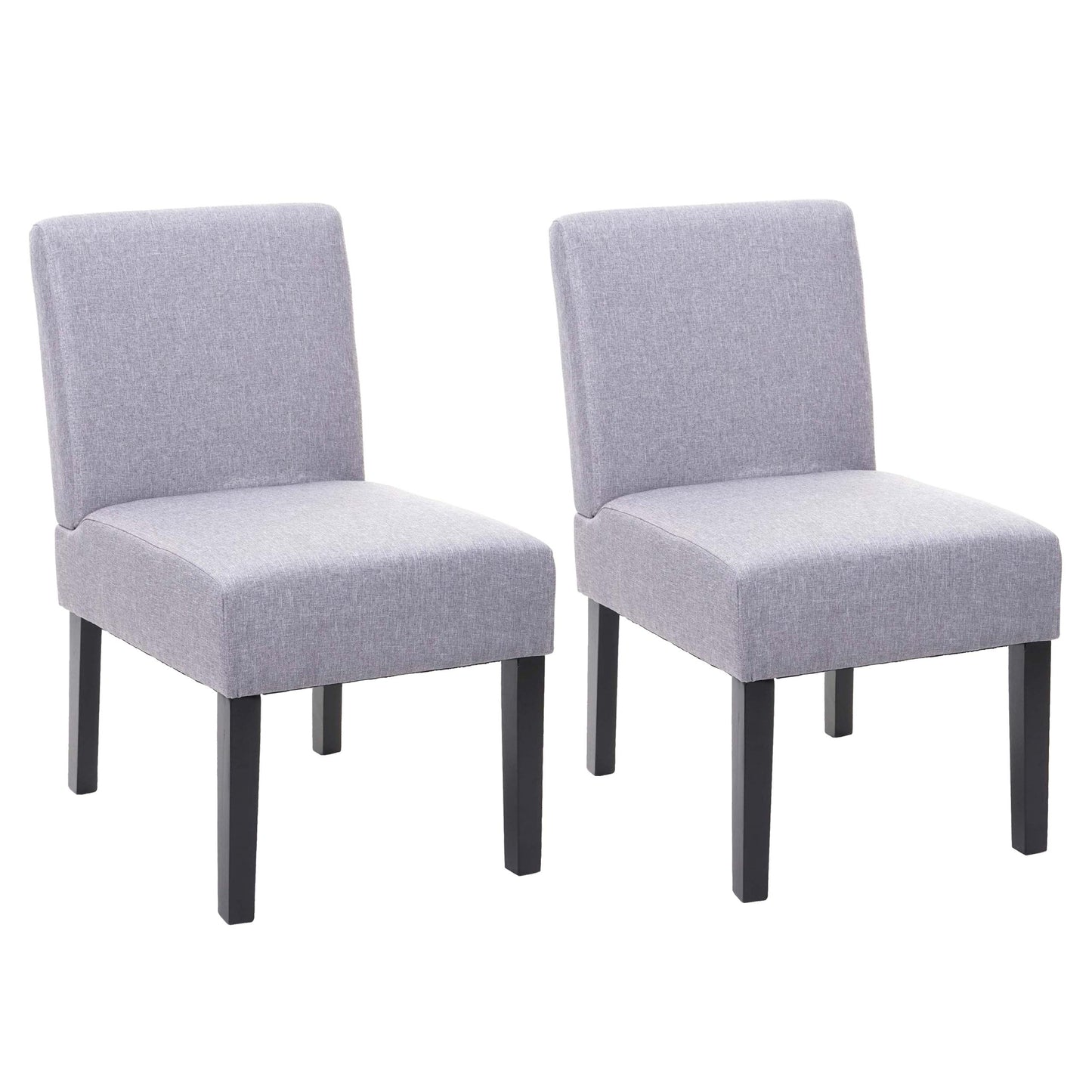 Cosmo Casa - Set van 2 Eetkamerstoelen - Lounge - Textiel - Grijs