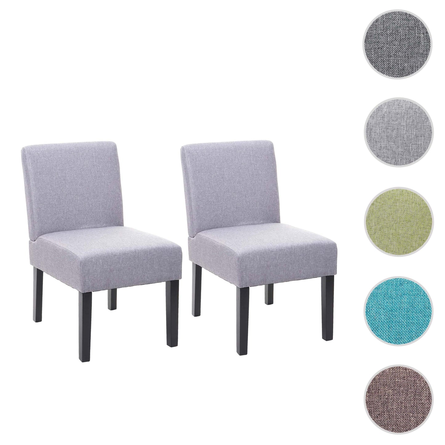 Cosmo Casa - Set van 2 Eetkamerstoelen - Lounge - Textiel - Grijs