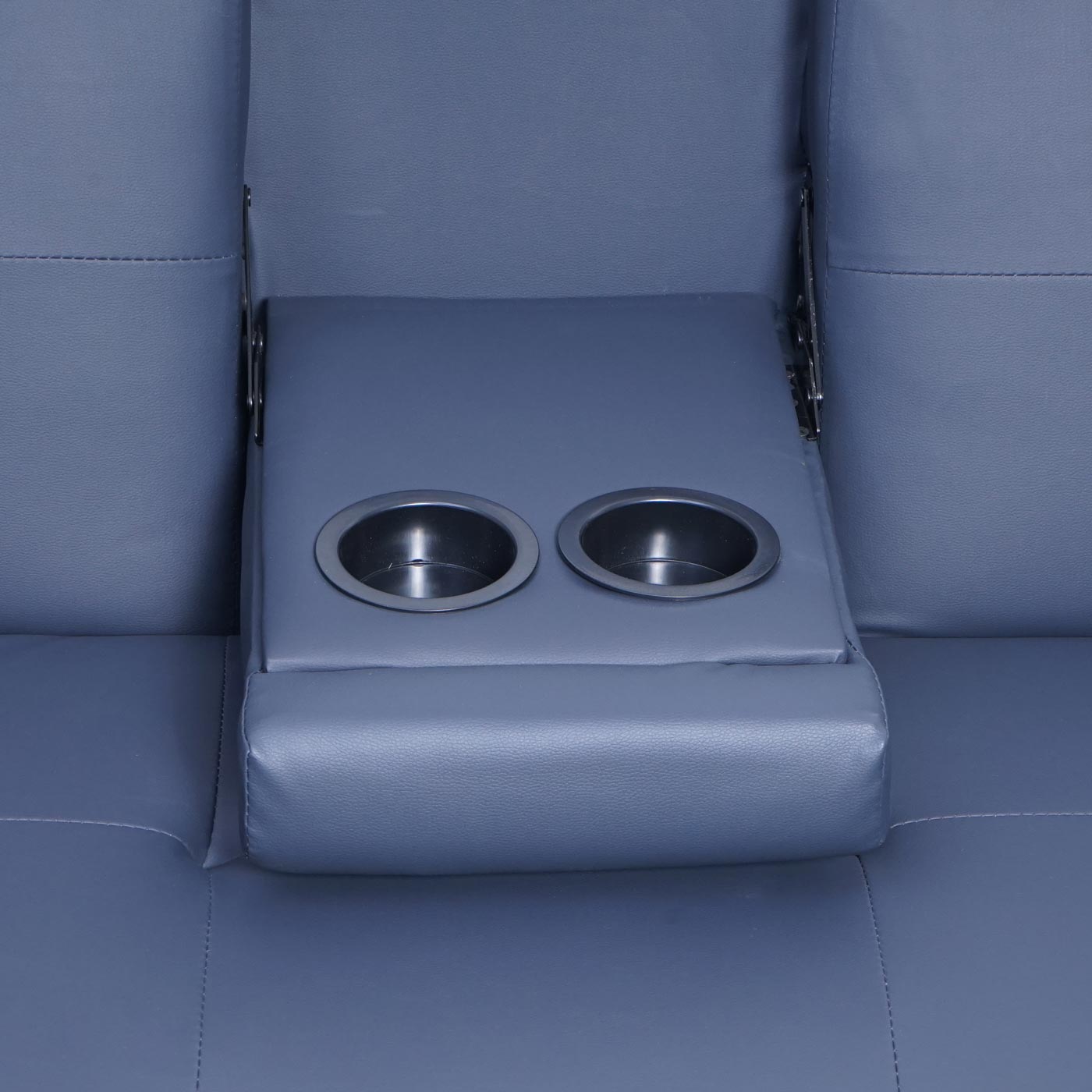 Cosmo Casa - 3-zitsbank - Bekerhouder - Kunstleer - Donkerblauw - 97×166 cm