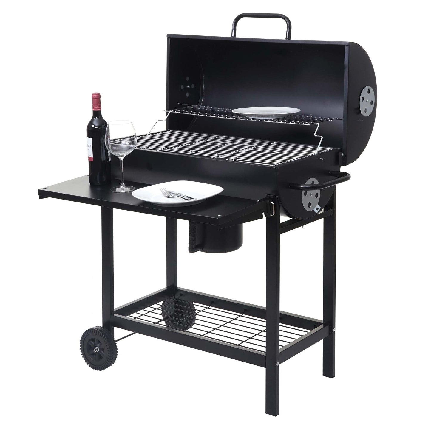 Cosmo Casa - Grillwagen - Houtskool - Staal - Zwart - 103×93×70 cm