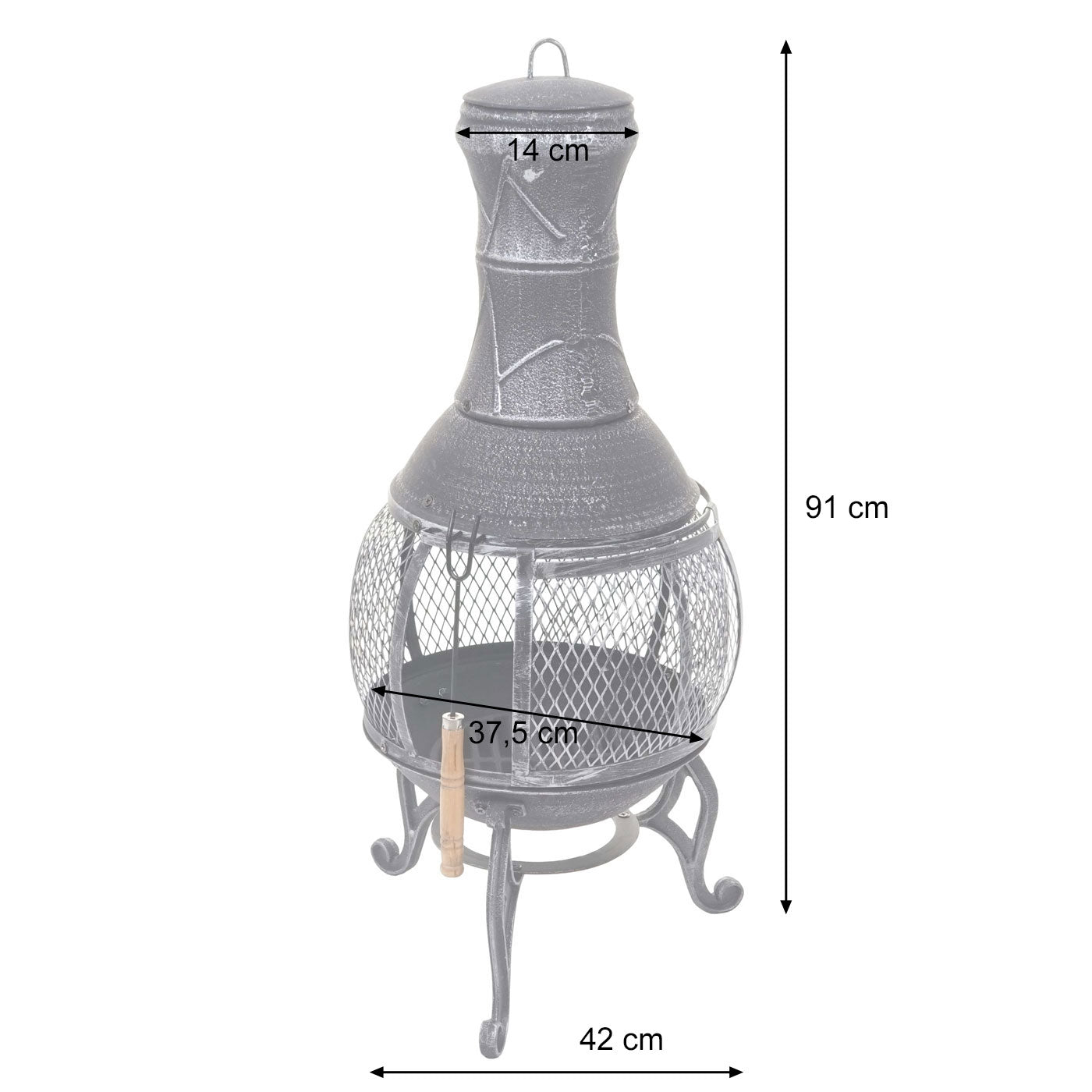 Cosmo Casa - Terraskachel - Vuurkorf - Gietijzer - 11,7 kg - 91×42×42 cm