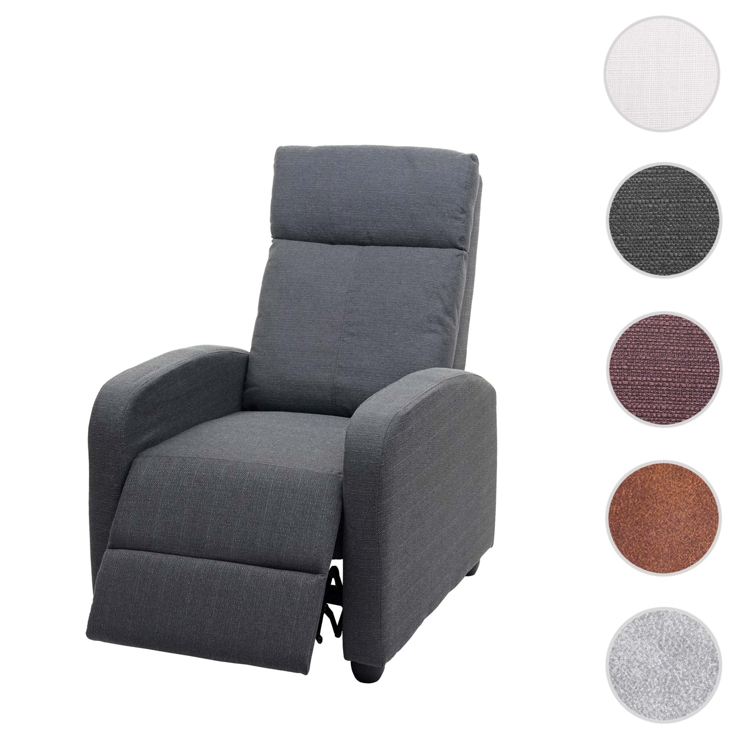 Cosmo Casa - TV-fauteuil - Verstelbaar - Textiel - Lichtgrijs