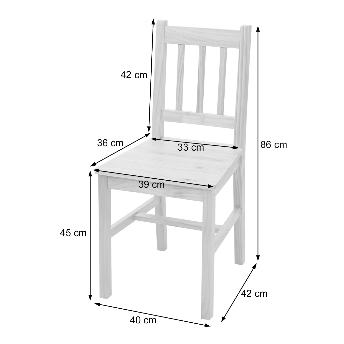 Cosmo Casa - Eetkamerset - Landhuis - Massief hout - Witgrijs - 110 cm
