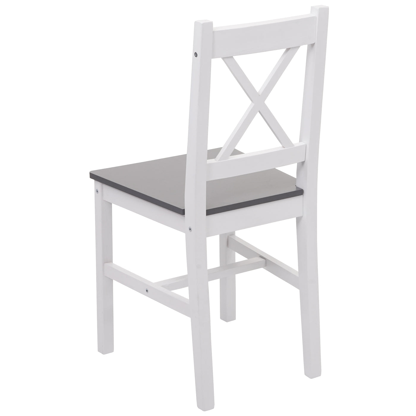 Cosmo Casa - Eetkamerset - Landhuis - Massief hout - Witgrijs - 110 cm