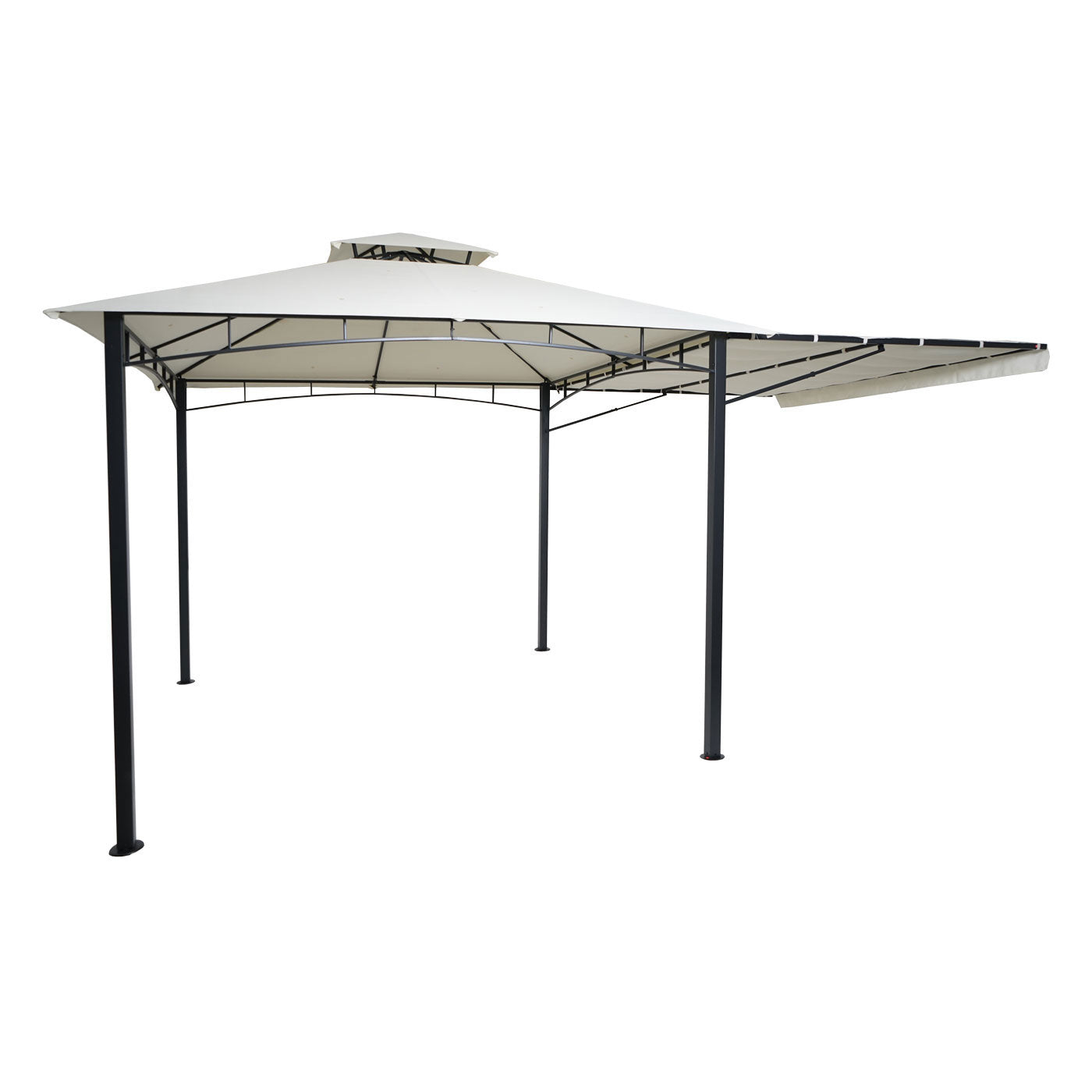 Cosmo Casa - Pergola - Verplaatsbare zijwand - Staal - Crèmebeige - 2,5×2,5 m