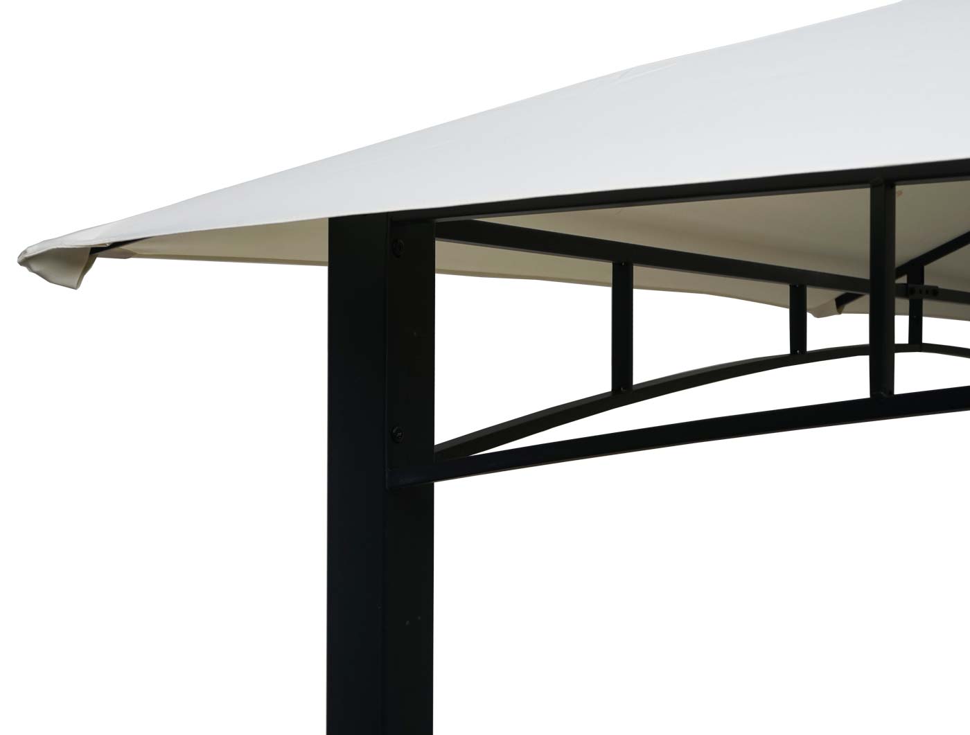 Cosmo Casa - Pergola - Verplaatsbare zijwand - Staal - Crèmebeige - 2,5×2,5 m